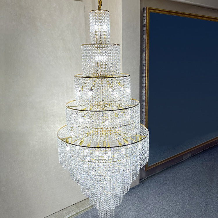 Blushlighting Tiered Crystal Foyer Chandelier - Ø31"×H91"GoldBlushlighting