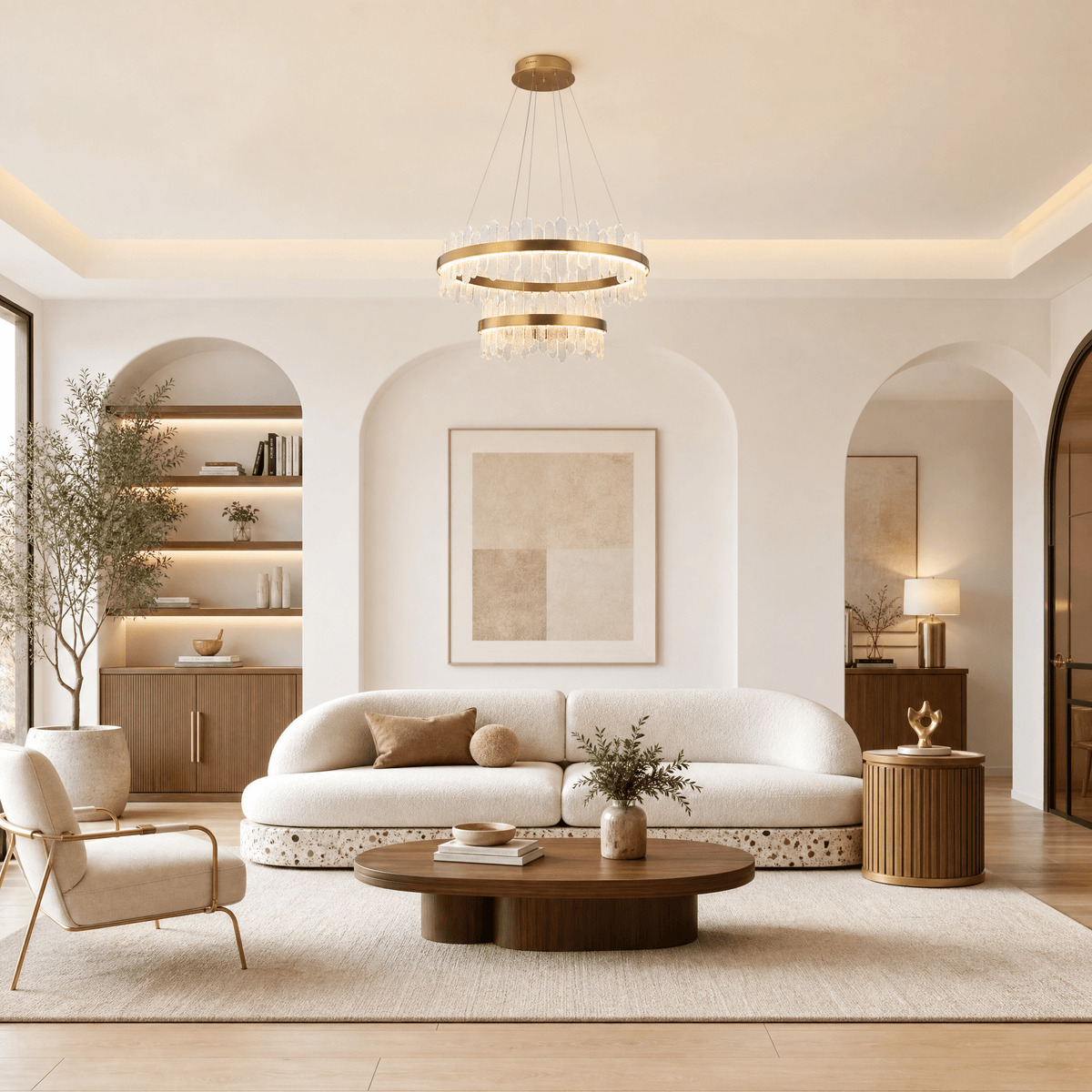 Bocciolo Handblown Duo Chandelier - Blushlighting