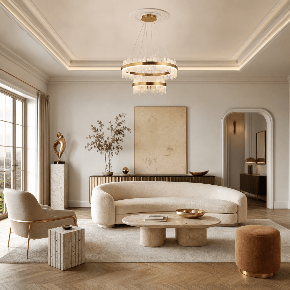 Bocciolo Handblown Duo Chandelier - Blushlighting