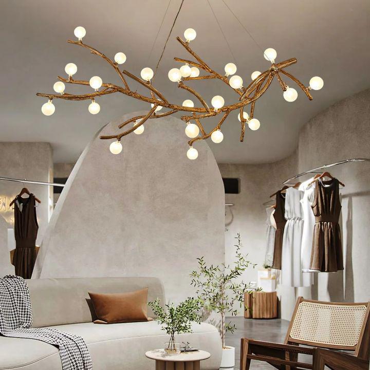 Boho Tree Branch Modern Chandelier - 10 heads Size: Dia 31.4″(80cm) x H 12.5″(32cm)Blushlighting
