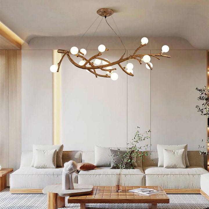 Boho Tree Branch Modern Chandelier - 10 heads Size: Dia 31.4″(80cm) x H 12.5″(32cm)Blushlighting
