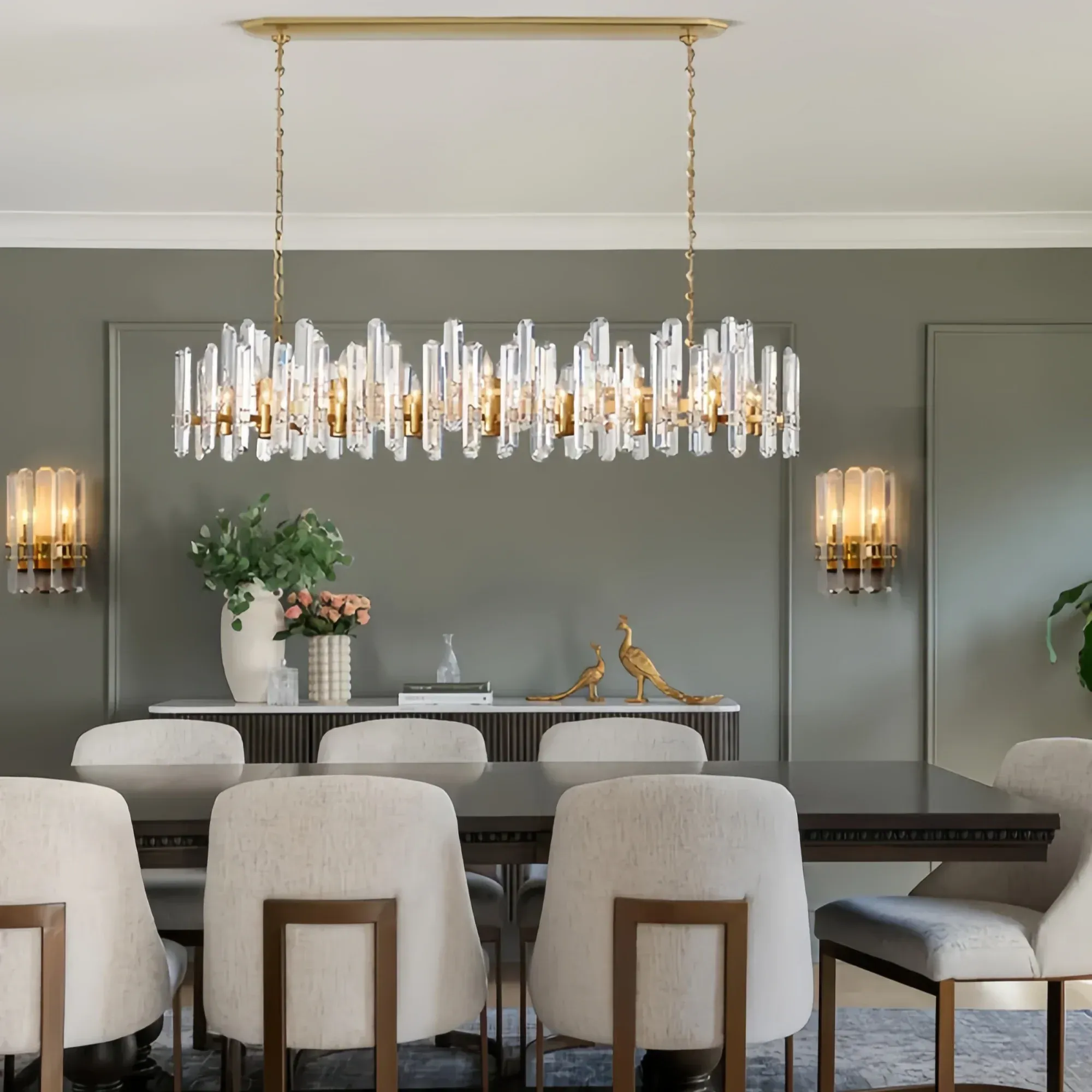 Bonington Crystal Rectangle Chandelier 54'' 72''-