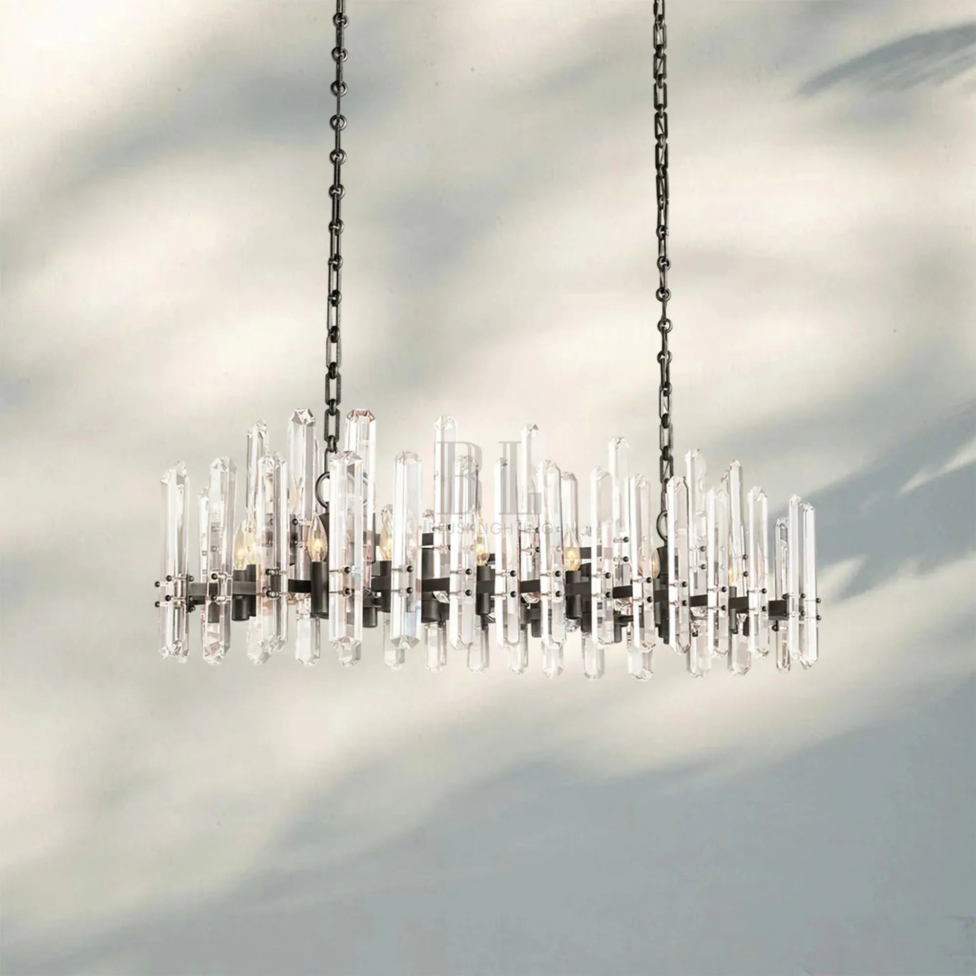 Bonington Crystal Rectangle Chandelier 54'' 72''-