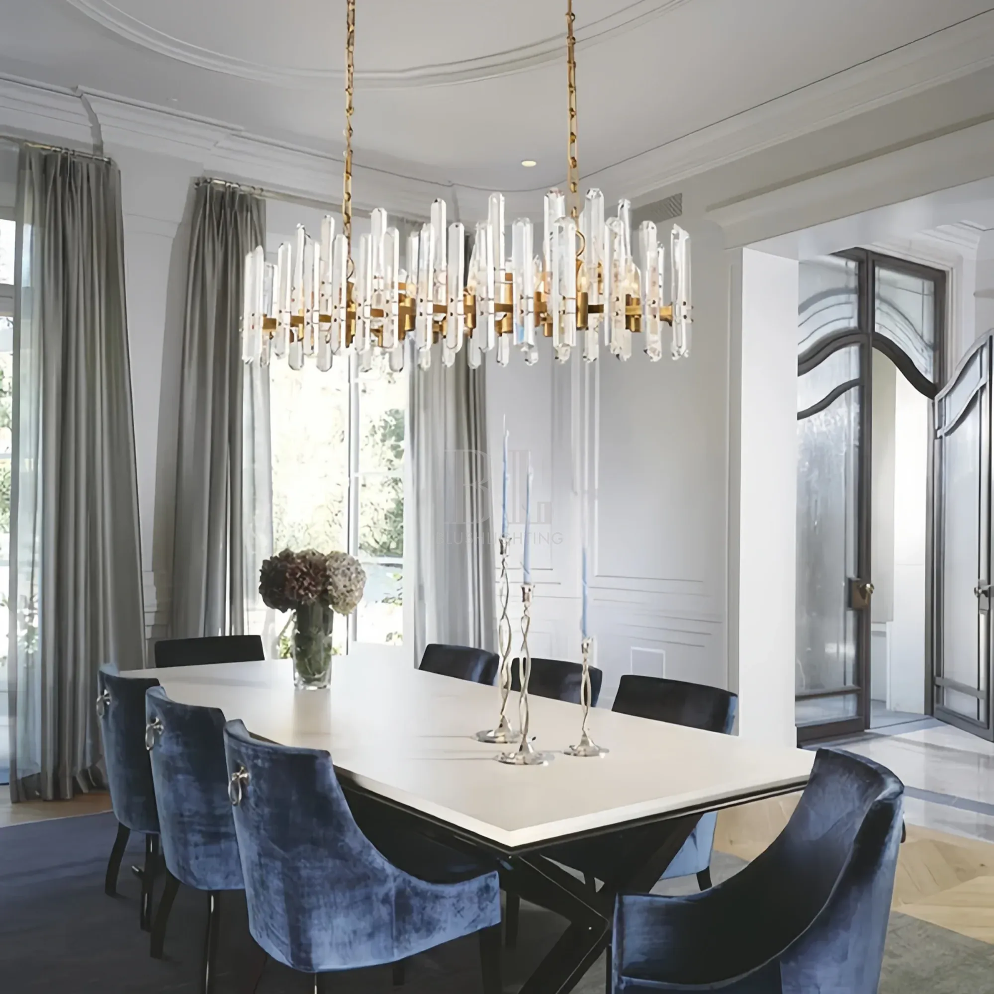 Bonington Crystal Rectangle Chandelier 54'' 72''-