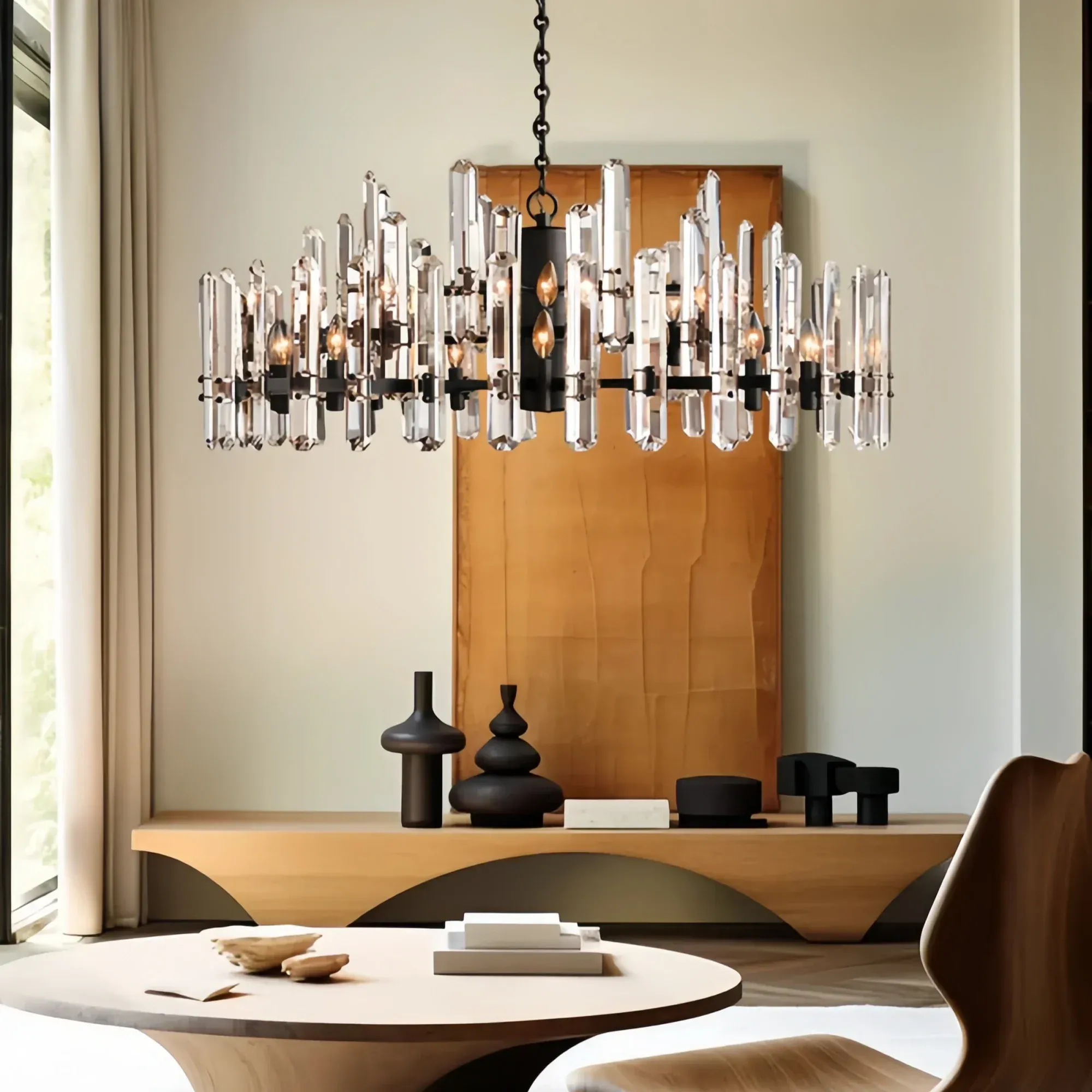 Bonington Crystal Round Chandelier 24'' 36'' 48''-