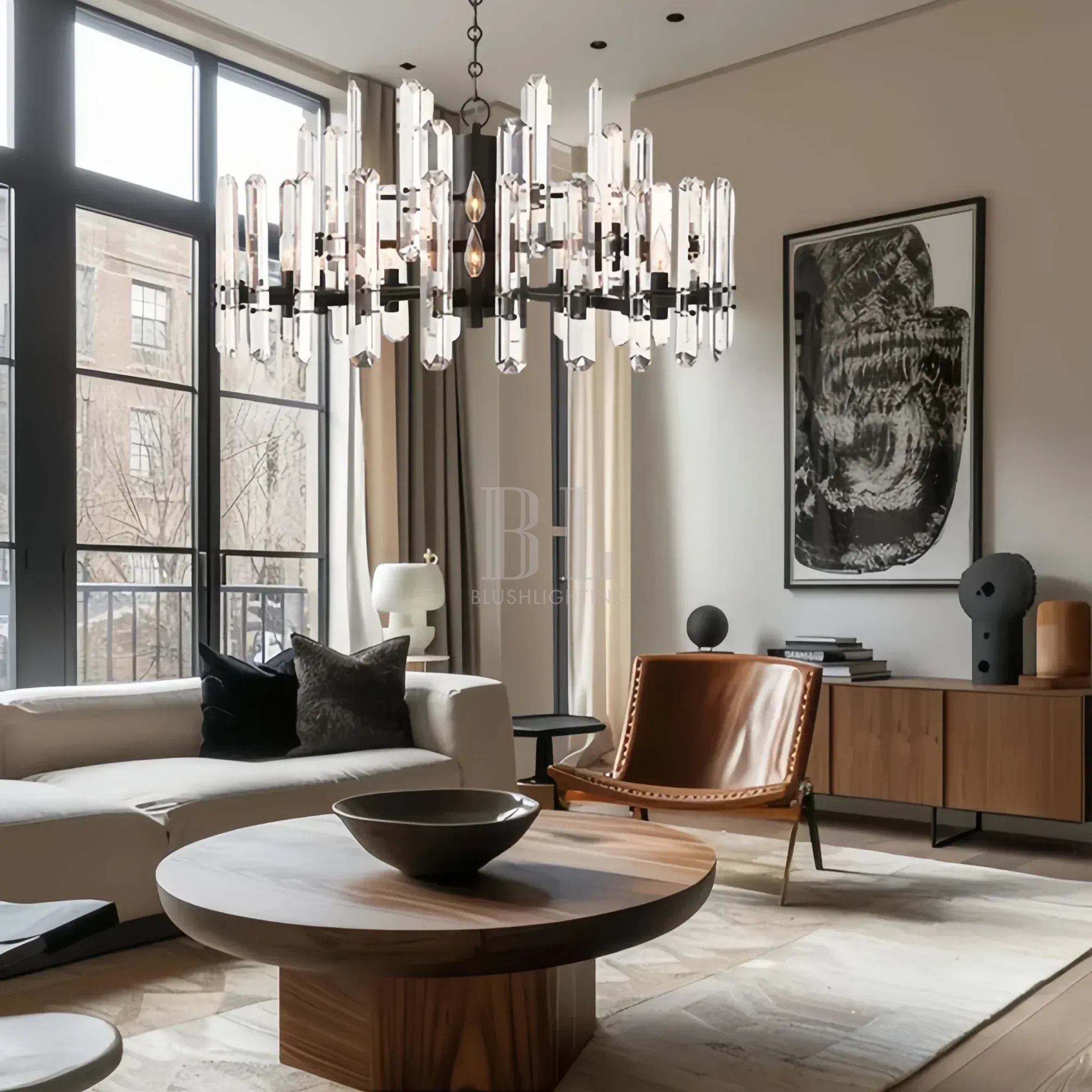 Bonington Crystal Round Chandelier 24'' 36'' 48''-