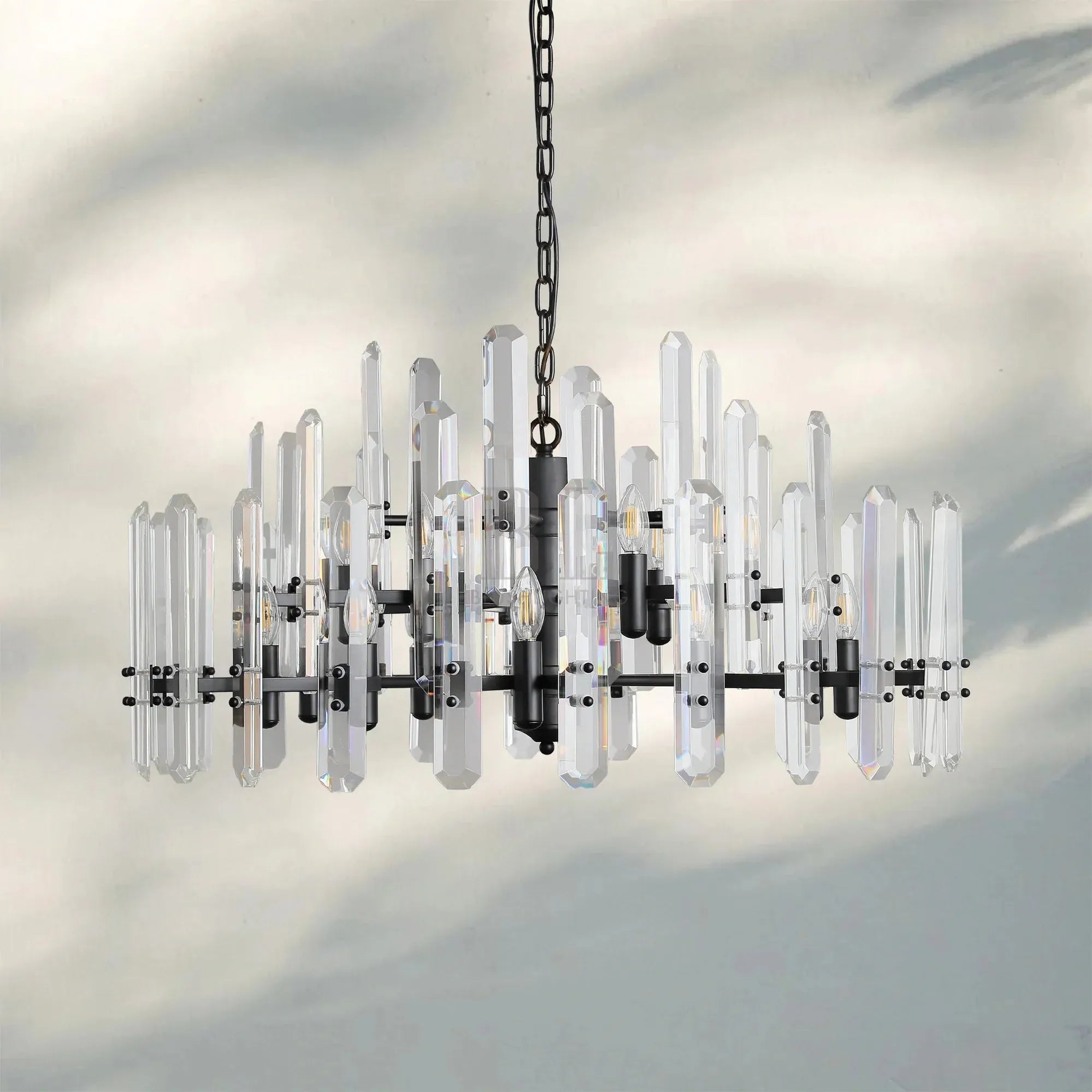 Bonington Crystal Round Chandelier 24'' 36'' 48''-