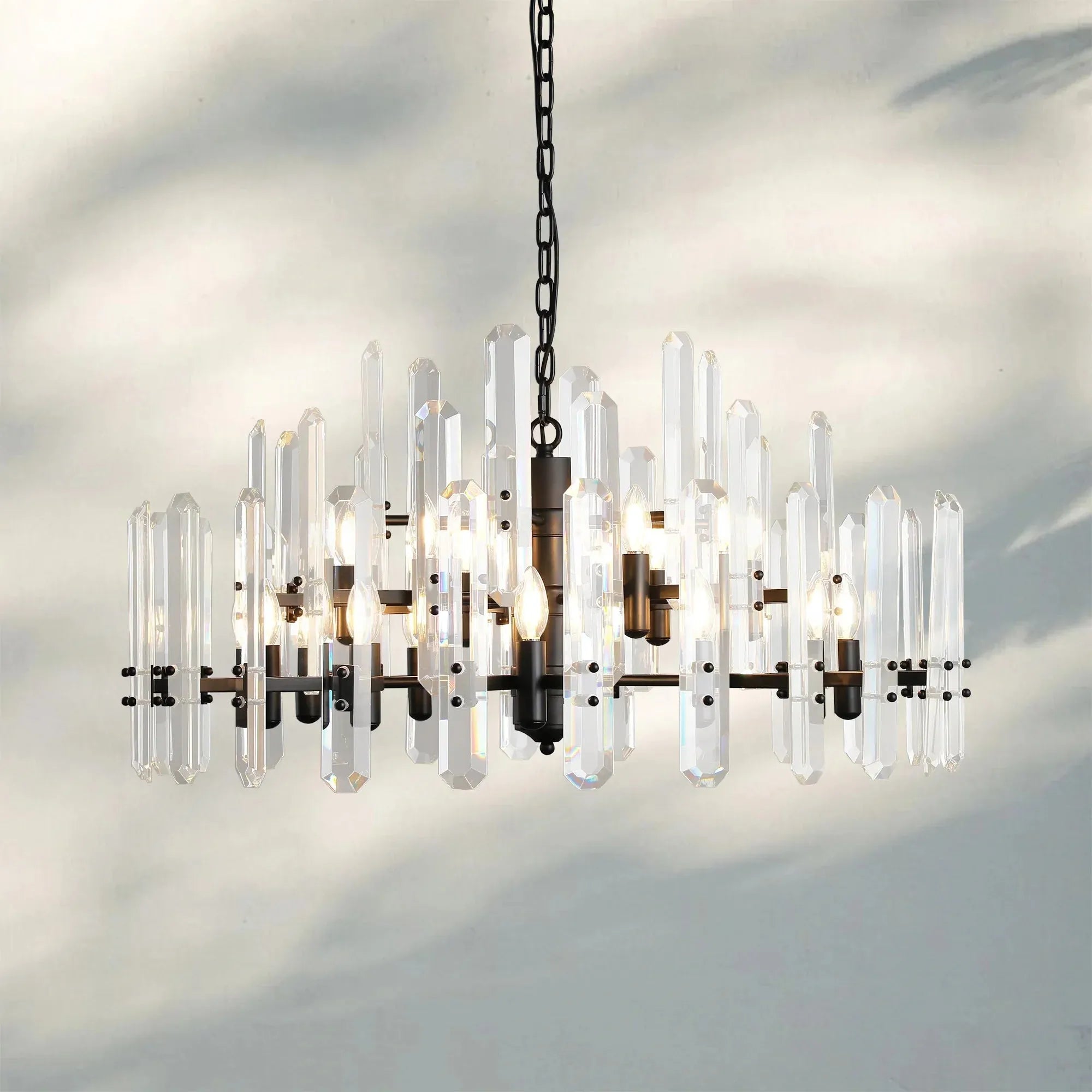 Bonington Crystal Round Chandelier 24'' 36'' 48''-