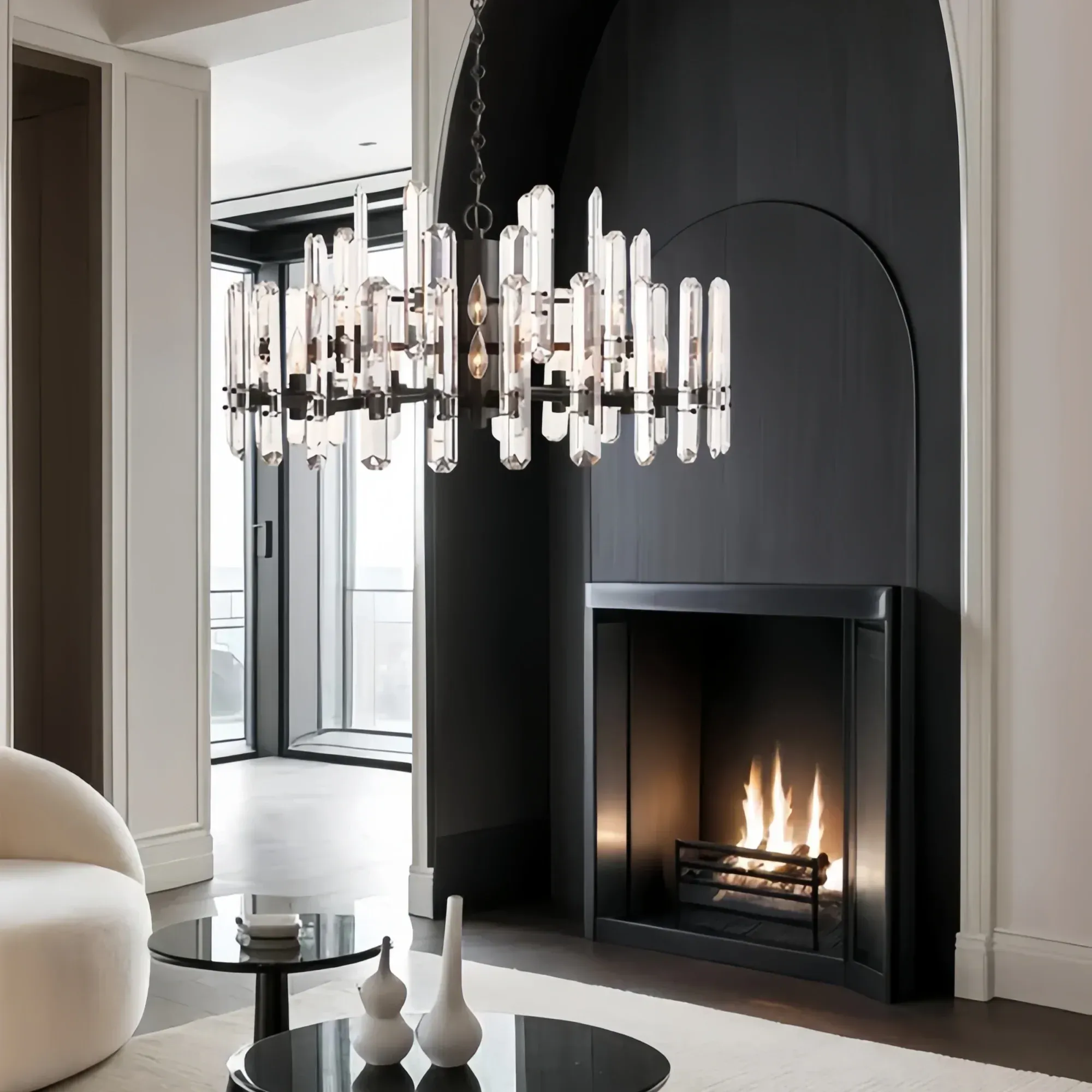 Bonington Crystal Round Chandelier 24'' 36'' 48''-