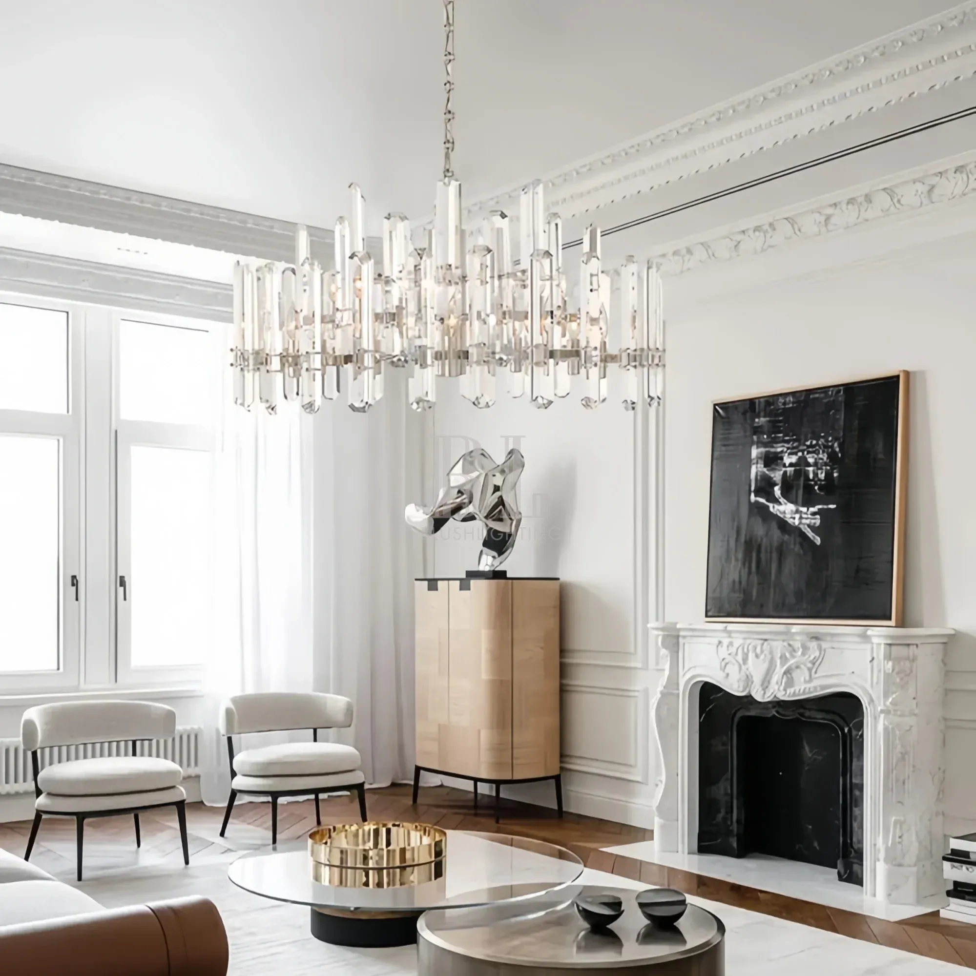 Bonington Crystal Round Chandelier 24'' 36'' 48''-