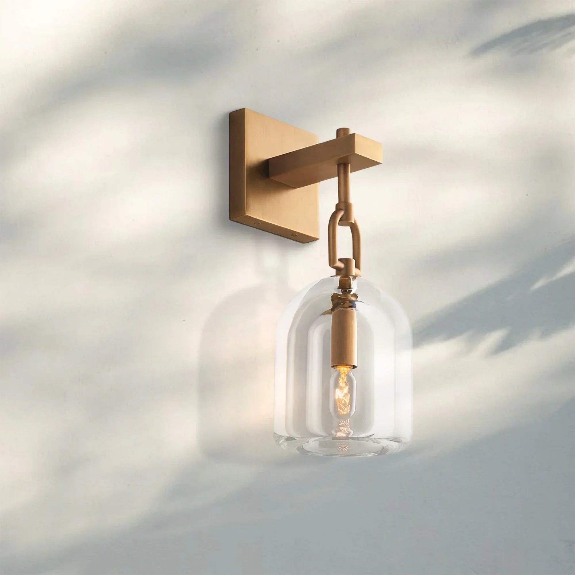 Botany Crystal Cloche Wall Sconce-Lacquered Burnished Brass-