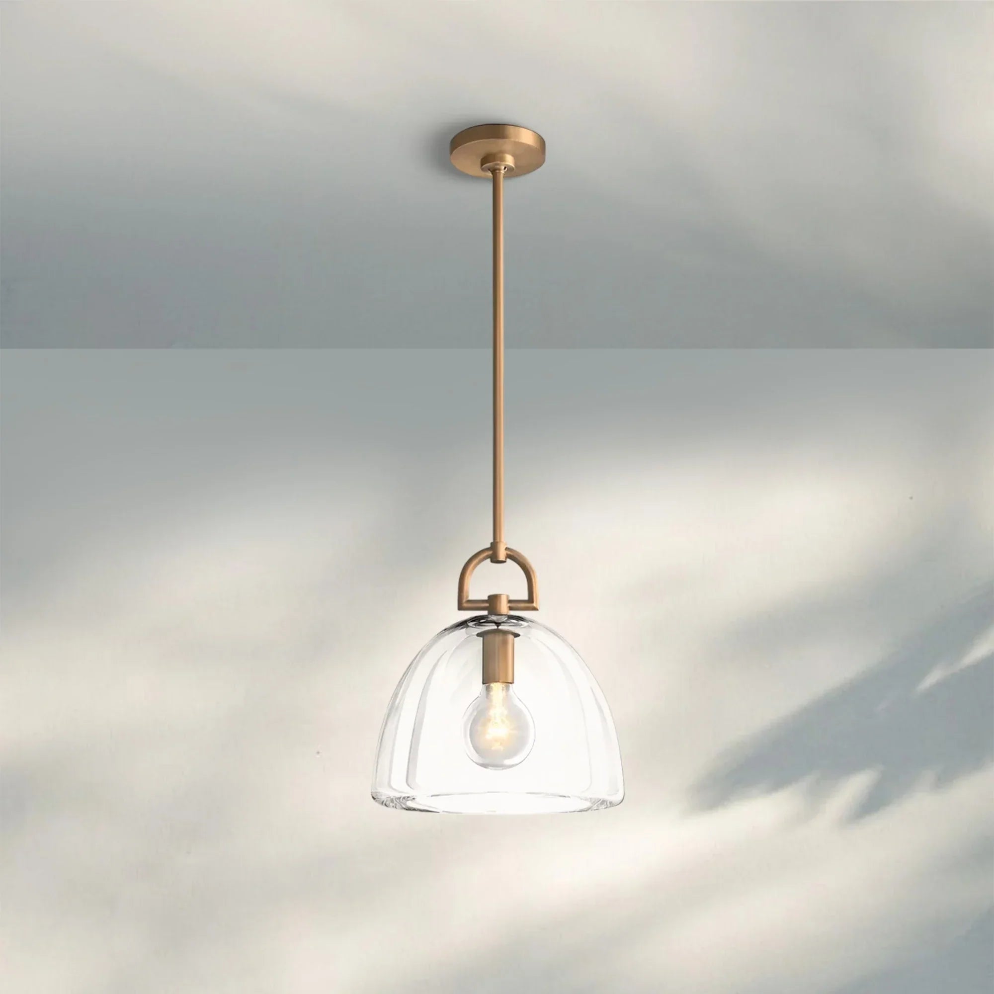 Botany Glass Dome Pendant 10″ 14″ 18″-10''-Polished Nickel-