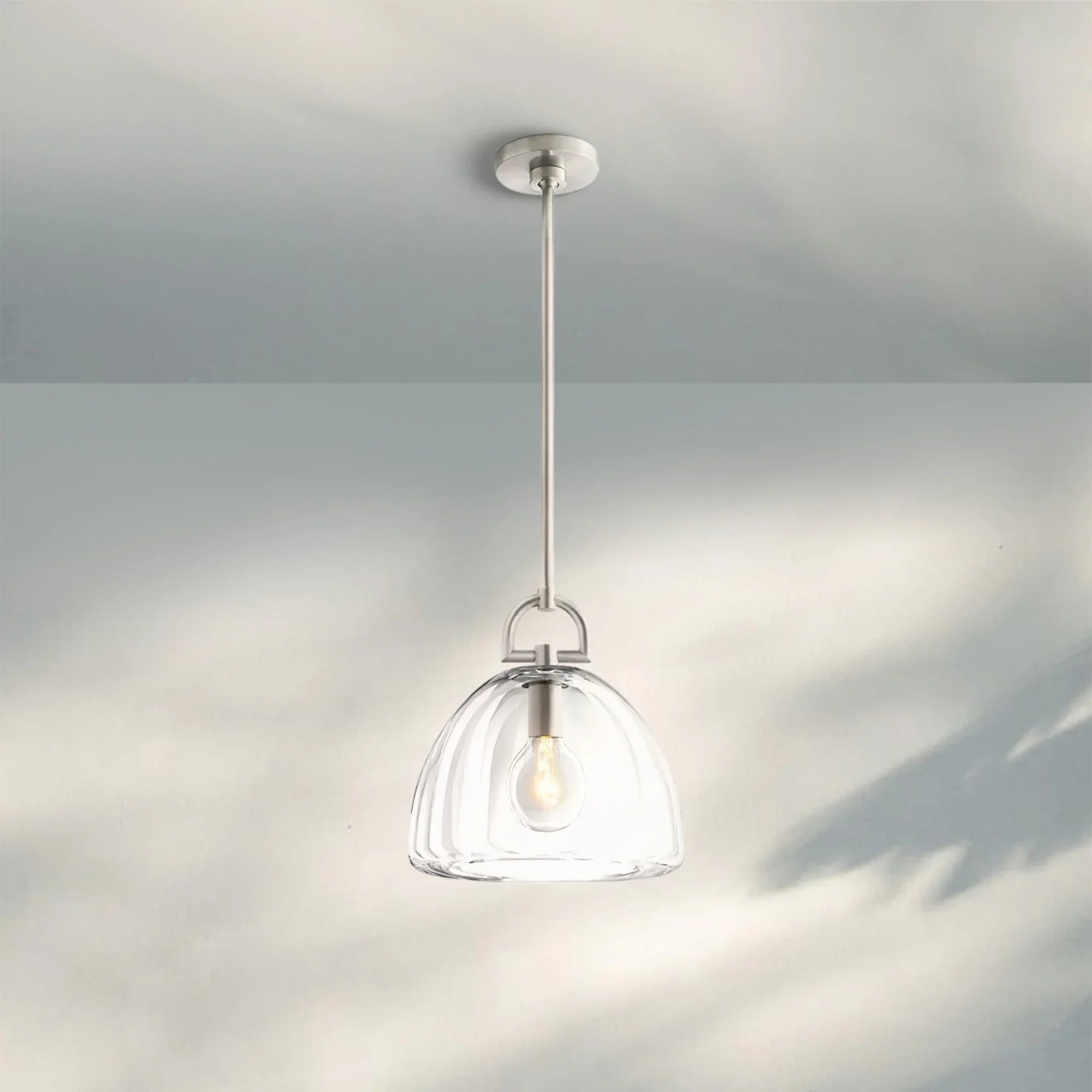 Botany Glass Dome Pendant 10″ 14″ 18″-18''-Polished Nickel-