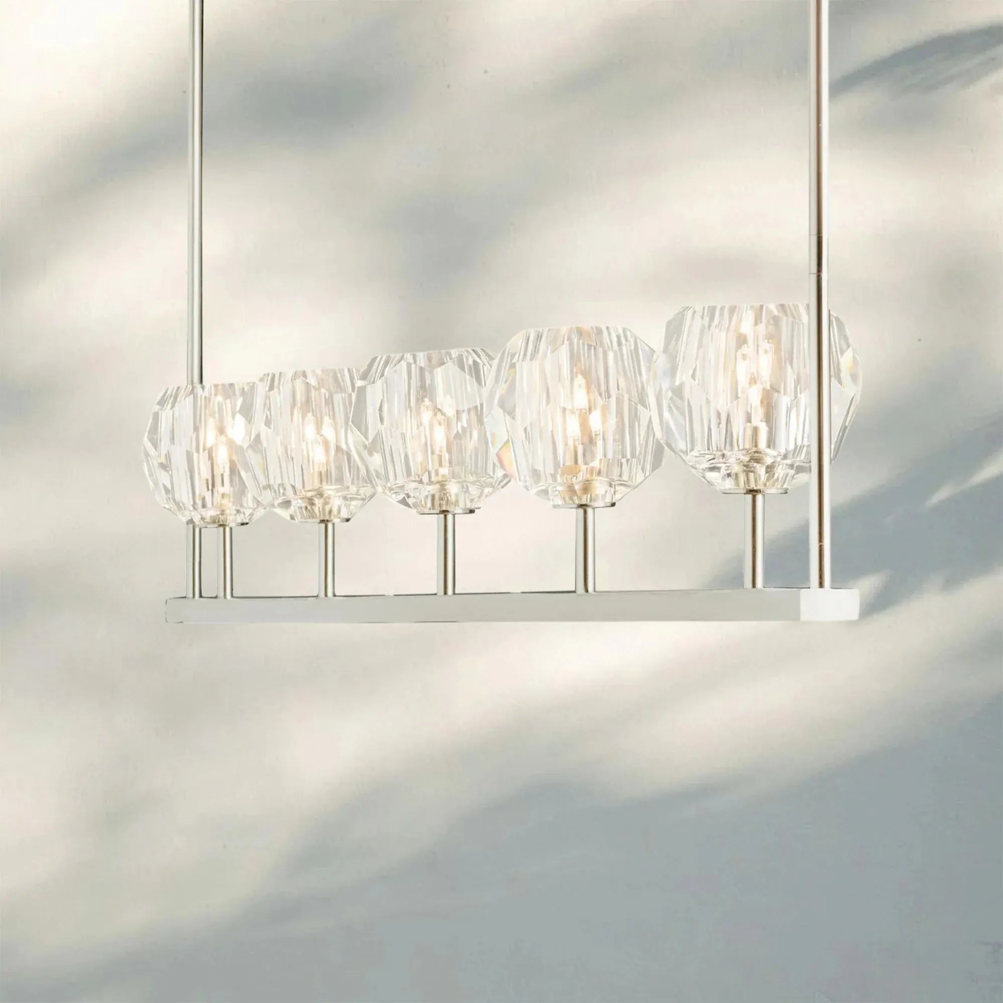 Bouble De Crystal Ball Linear Chandelier 48" 60"-Blushlighting