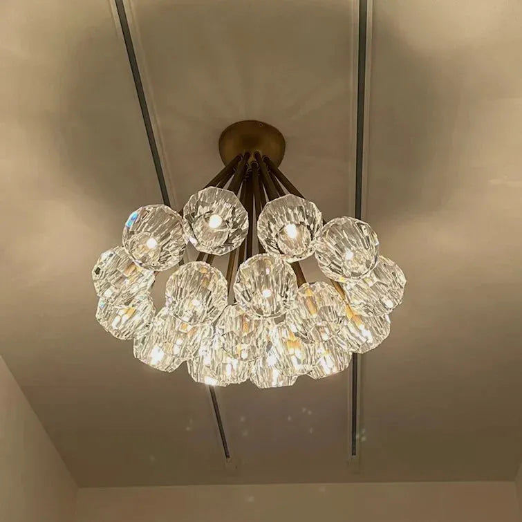 Bouble De Crystal Cluster Flushmount 24''-