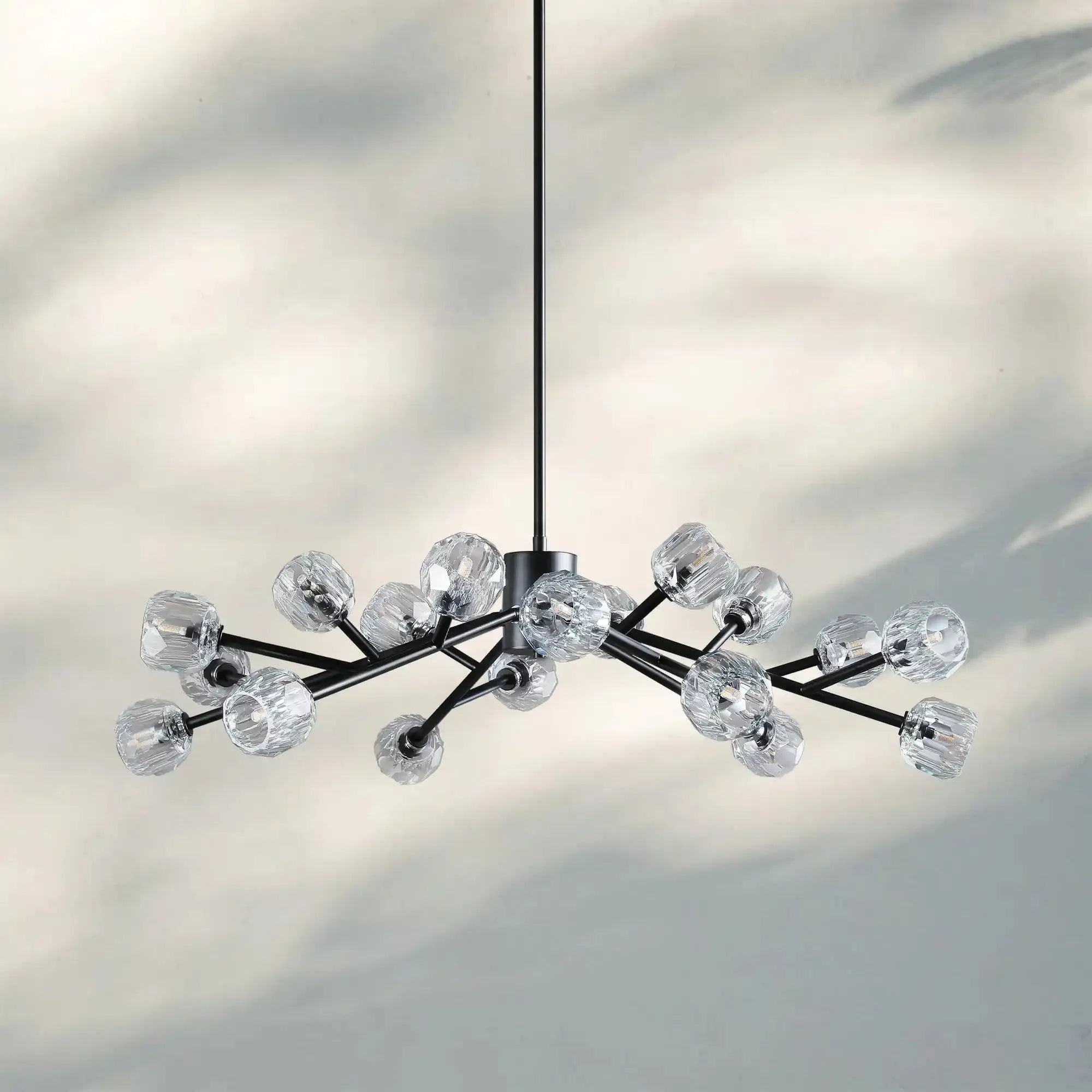 Bouble De Crystal Round Chandelier-Round 36'': 18-Light-Bronze-Clear-Blushlighting