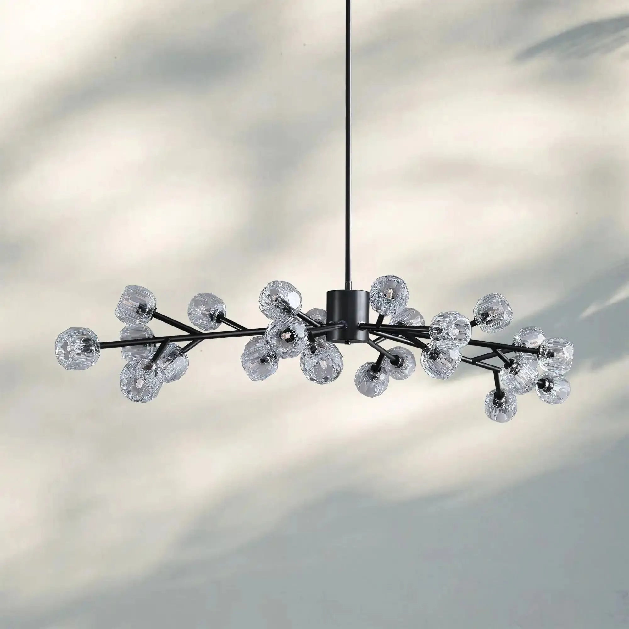 Bouble De Crystal Round Chandelier-Round 48'': 18-Light-Bronze-Clear-Blushlighting