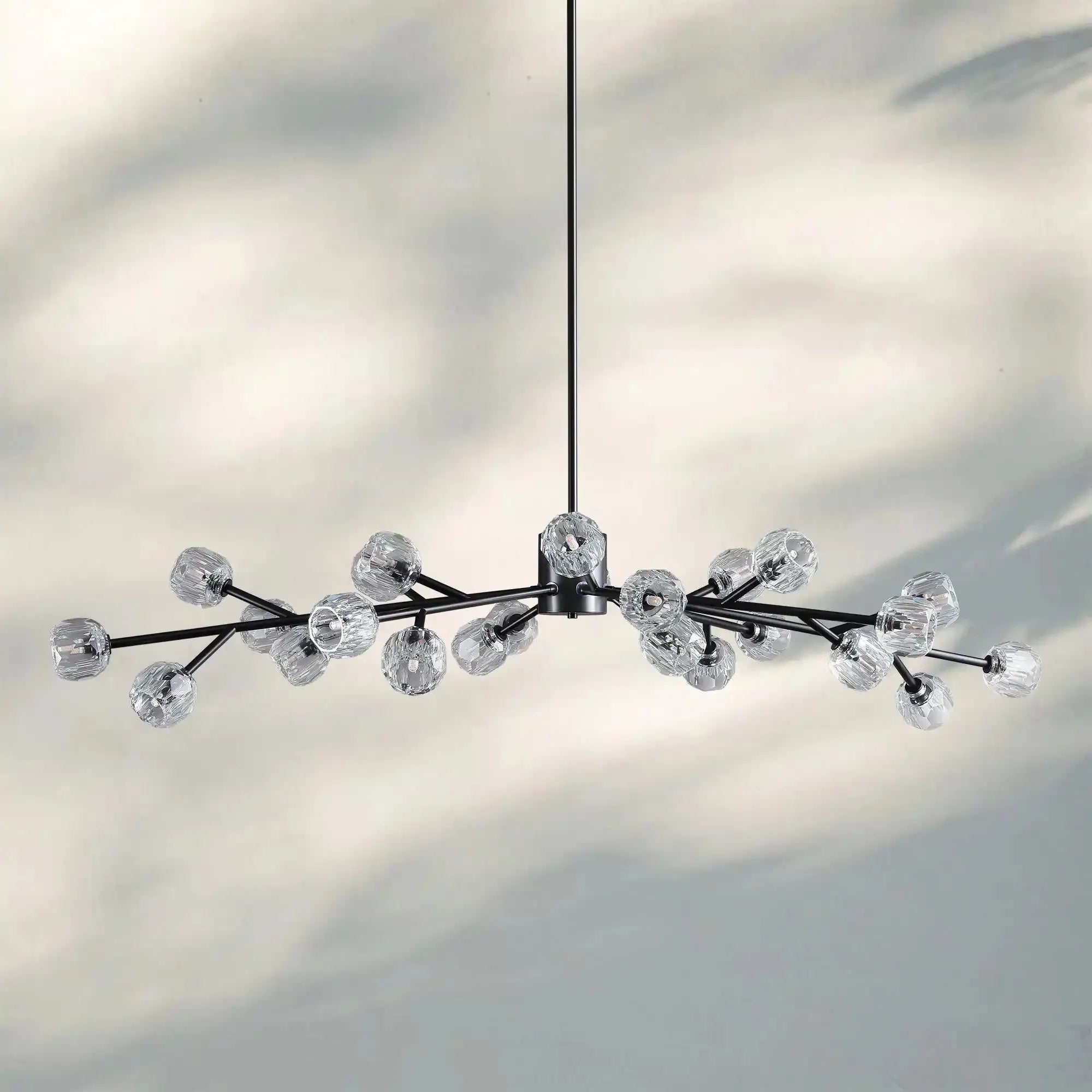 Bouble De Crystal Round Chandelier-Round 72": 18-Light-Bronze-Clear-Blushlighting