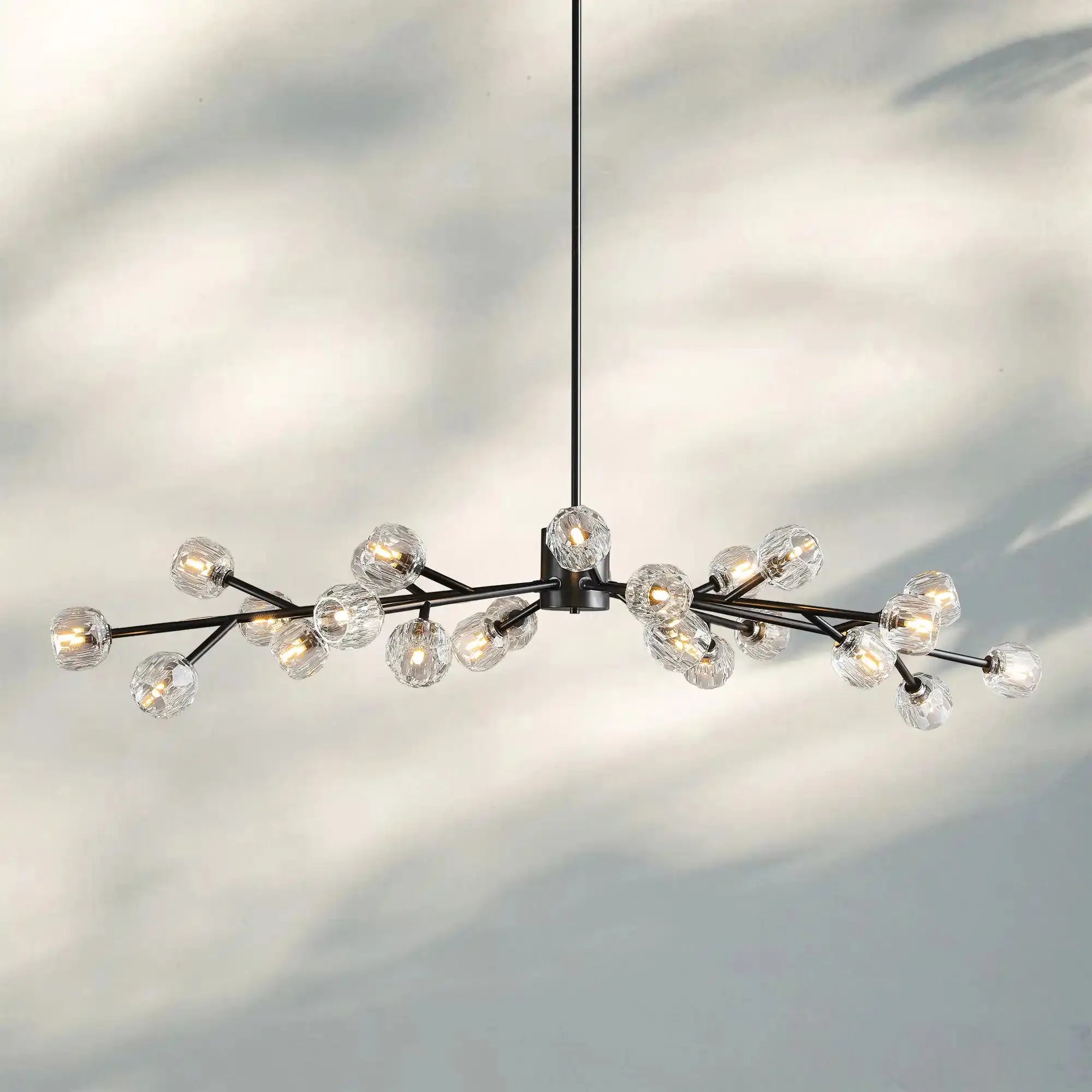 Bouble De Crystal Round Chandelier-Round 60": 18-Light-Bronze-Clear-Blushlighting