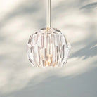Bouble De Crystal Pendant Light-Nickel-Clear-Cord-Blushlighting