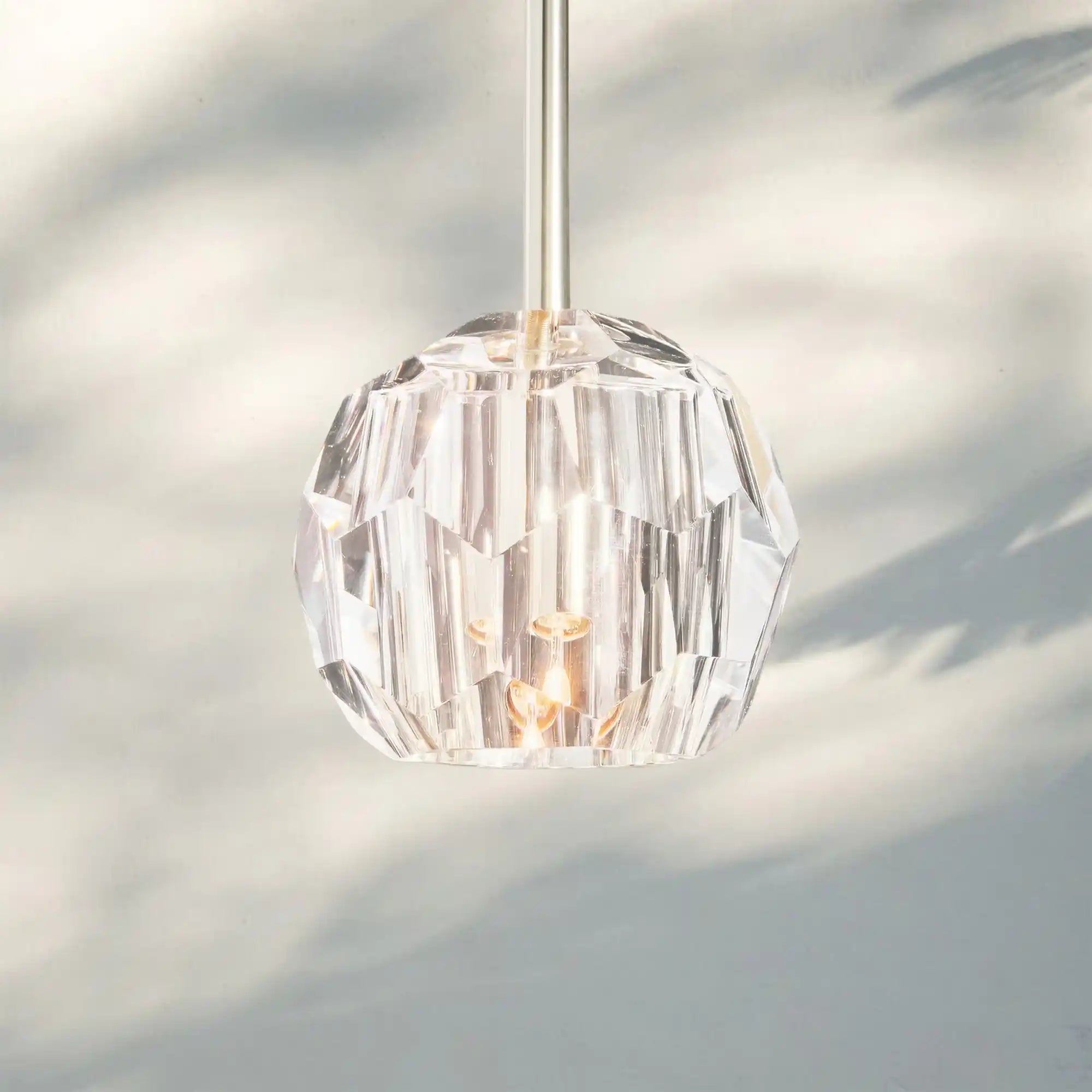 Bouble De Crystal Pendant Light-Nickel-Clear-Cord-Blushlighting