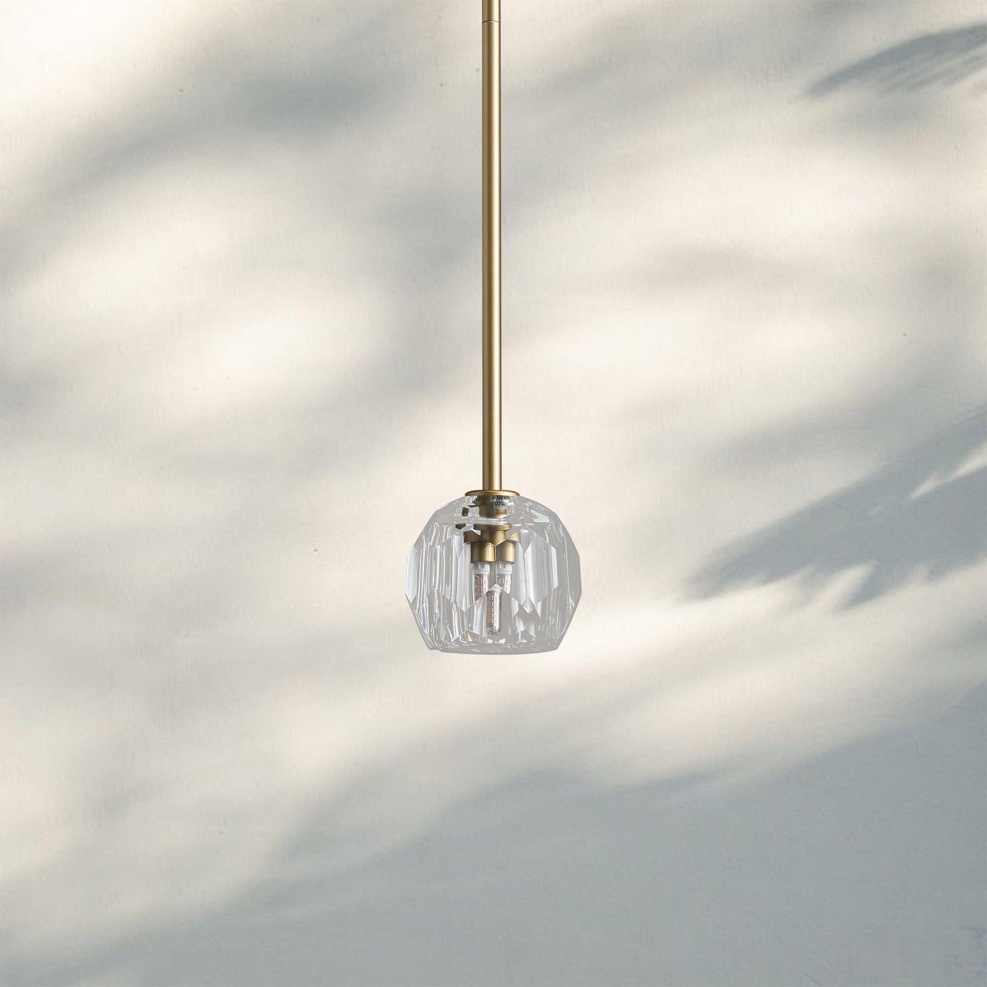 Bouble De Crystal Pendant Light-Brass-Clear-Cord