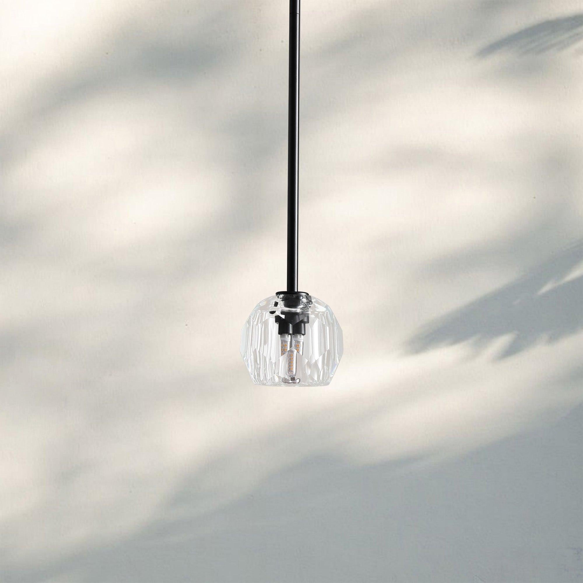 Bouble De Crystal Pendant Light-Black-Clear-Rod