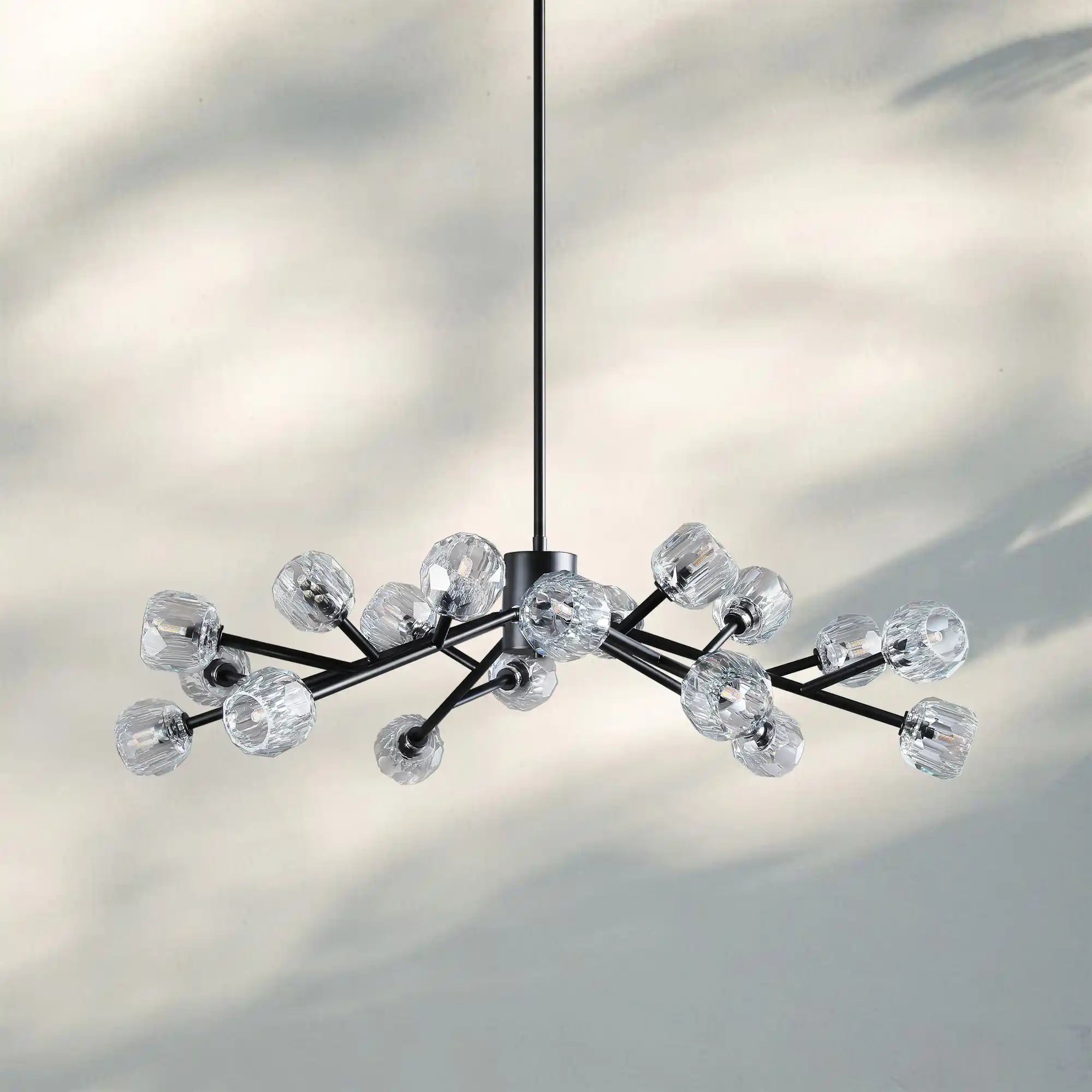 Bouble De Crystal Round Chandelier-Round 36'': 18-Light-Bronze-Clear-Blushlighting