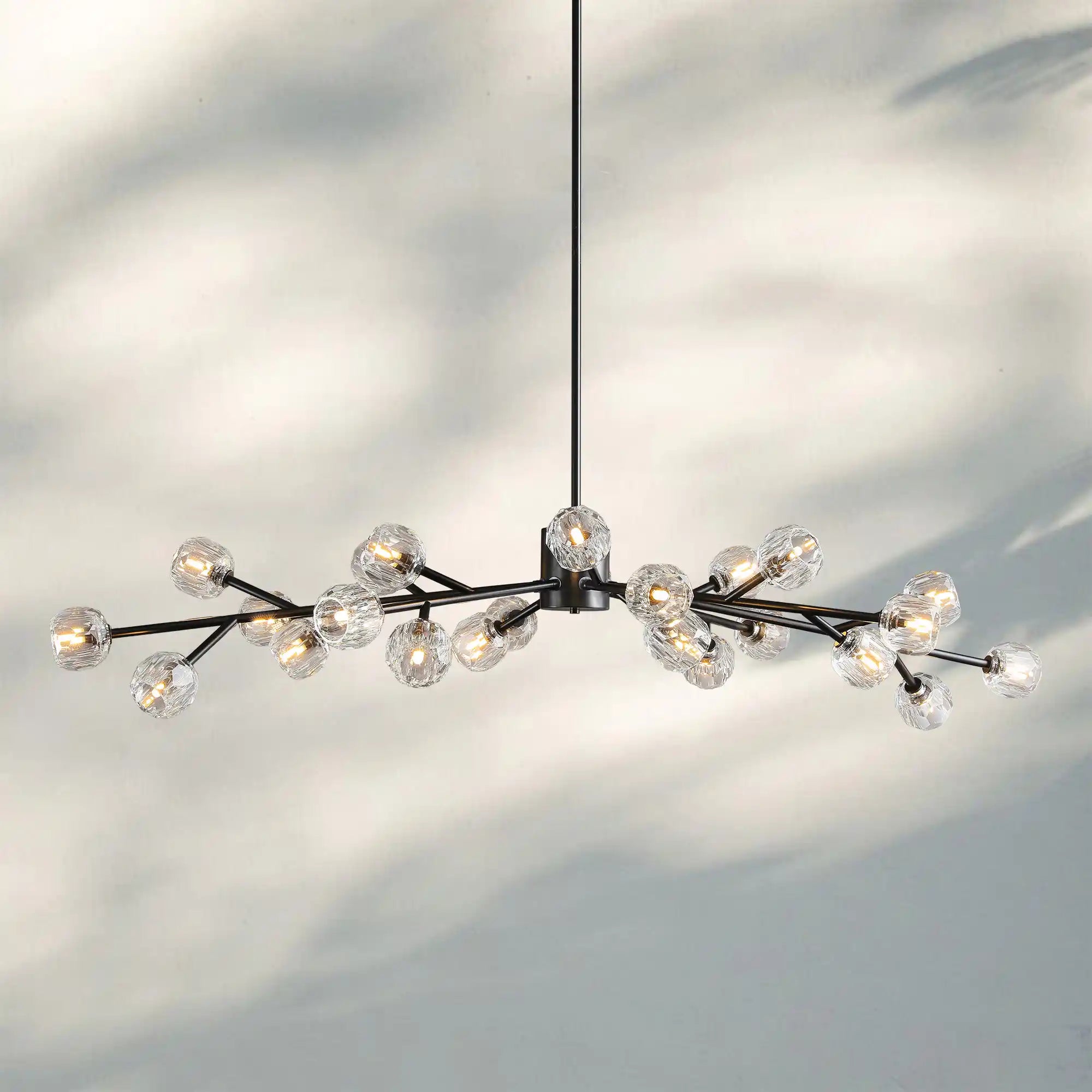 Bouble De Crystal Round Chandelier-Round 60": 18-Light-Bronze-Clear-Blushlighting