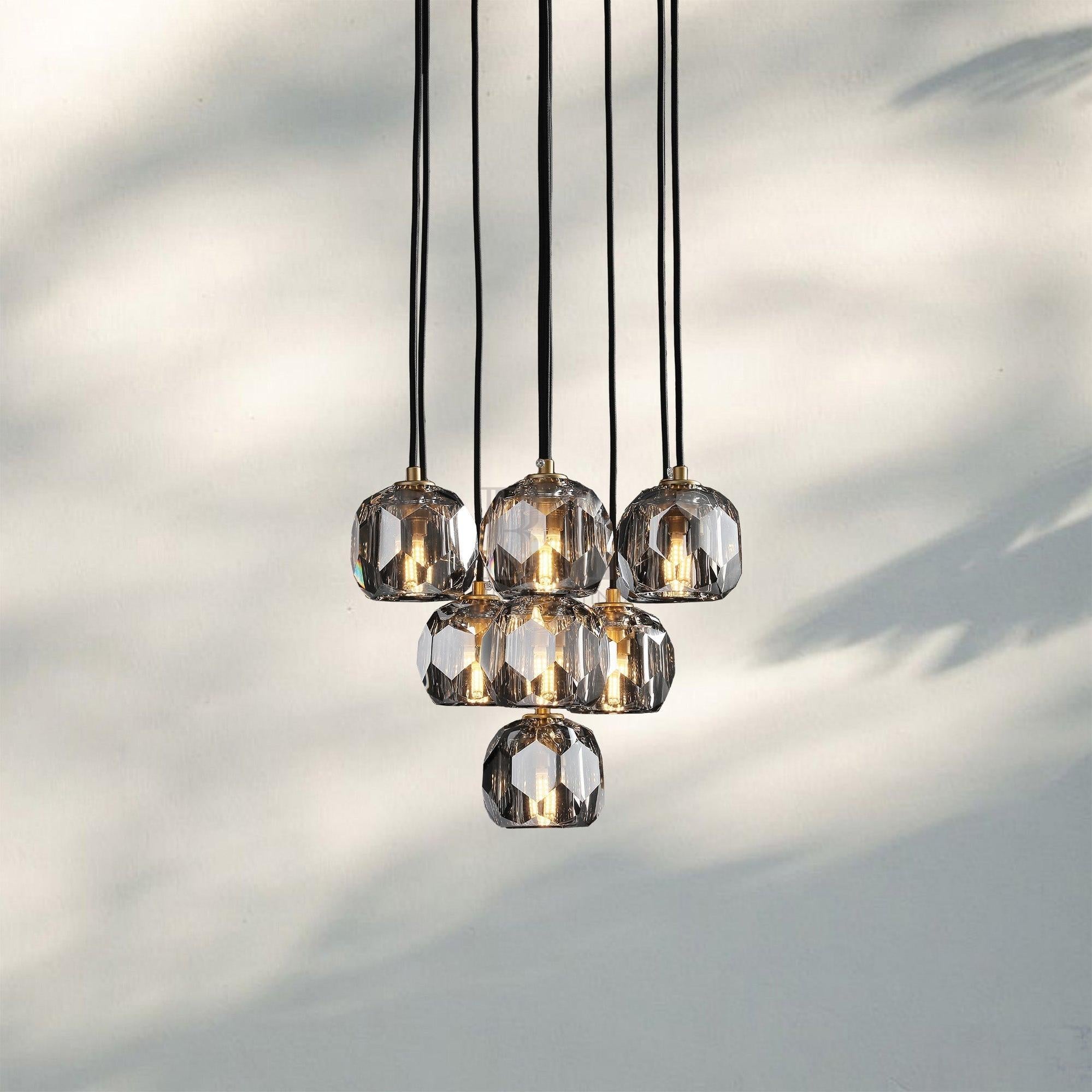 Bouble De Crystal Round Cluster Chandelier-
