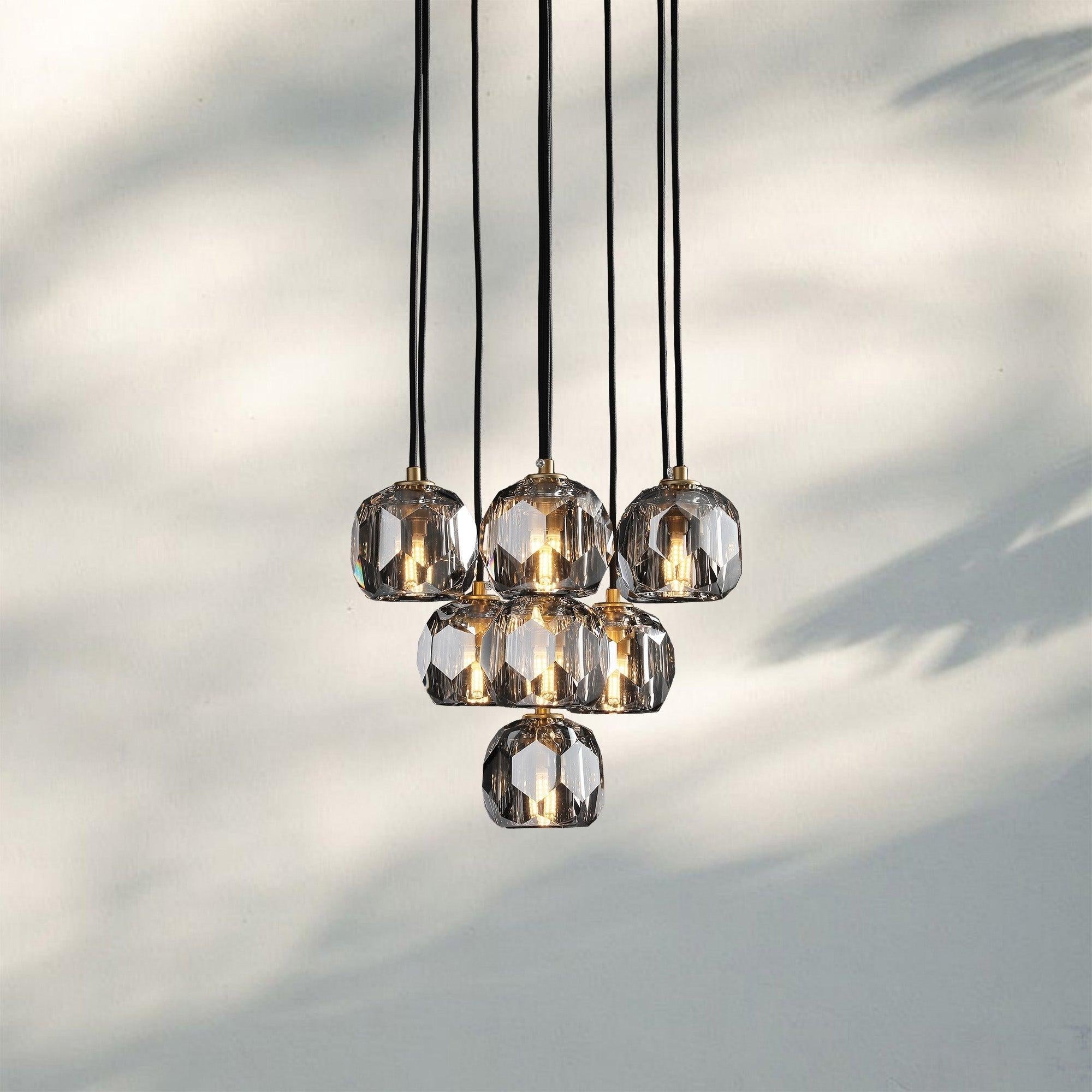 Bouble De Crystal Round Cluster Chandelier-