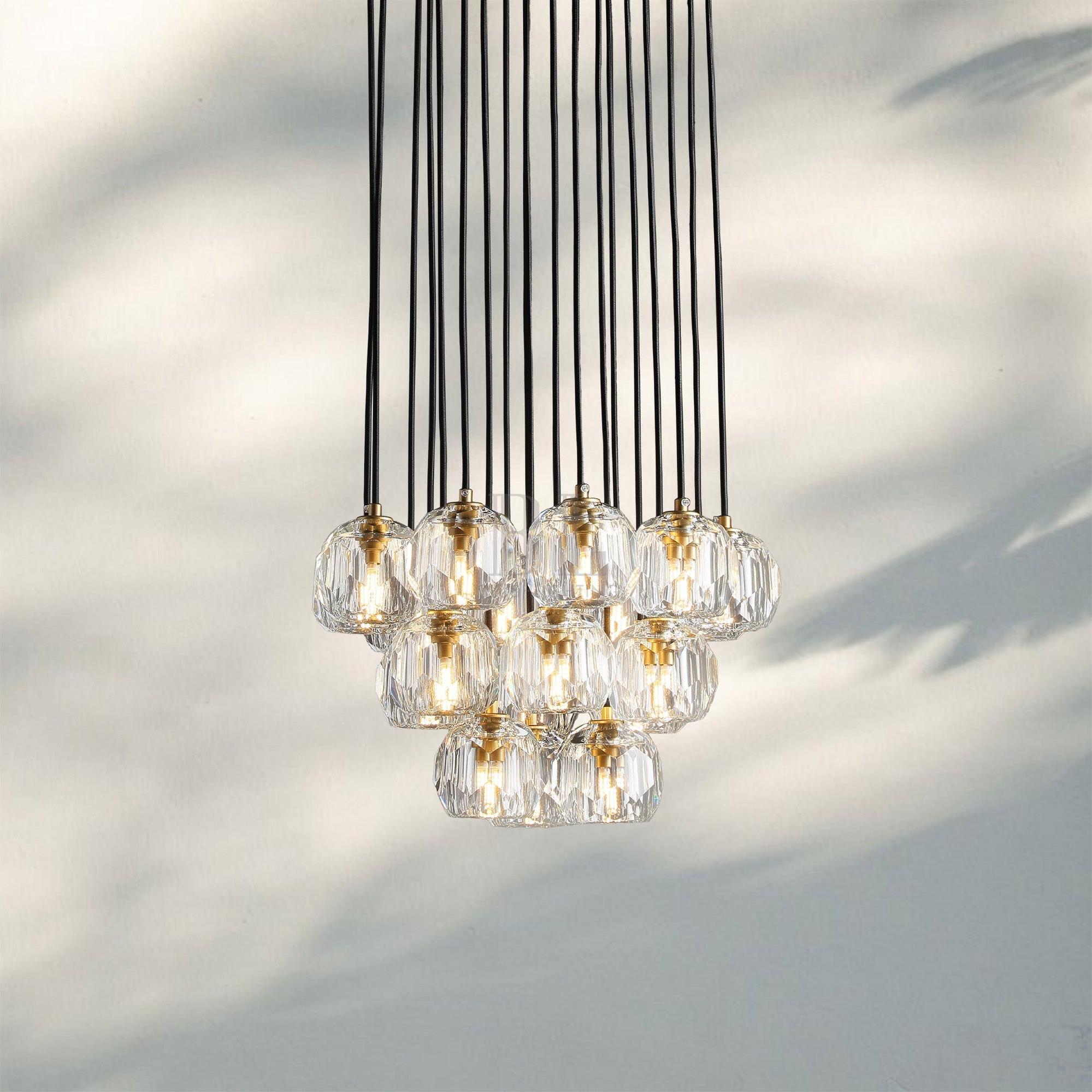 Bouble De Crystal Round Cluster Chandelier-