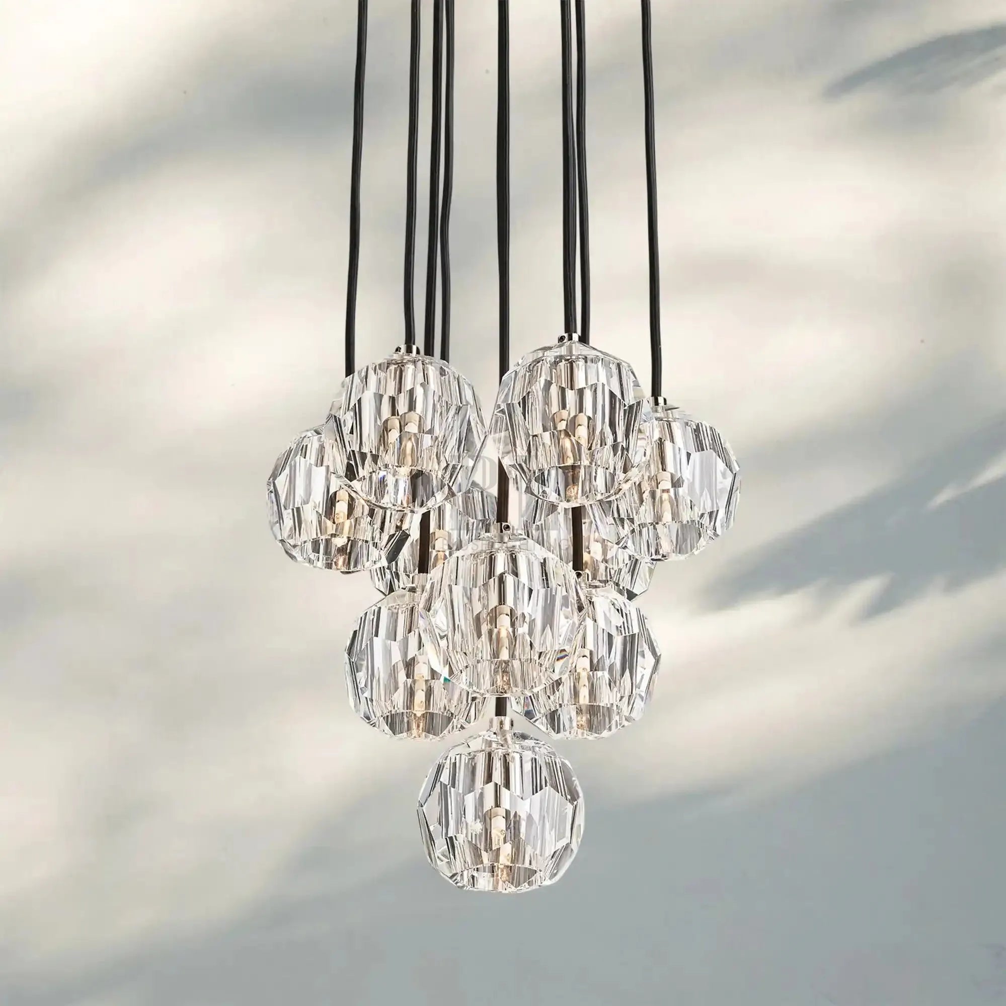 Bouble De Crystal Round Cluster Chandelier-Blushlighting