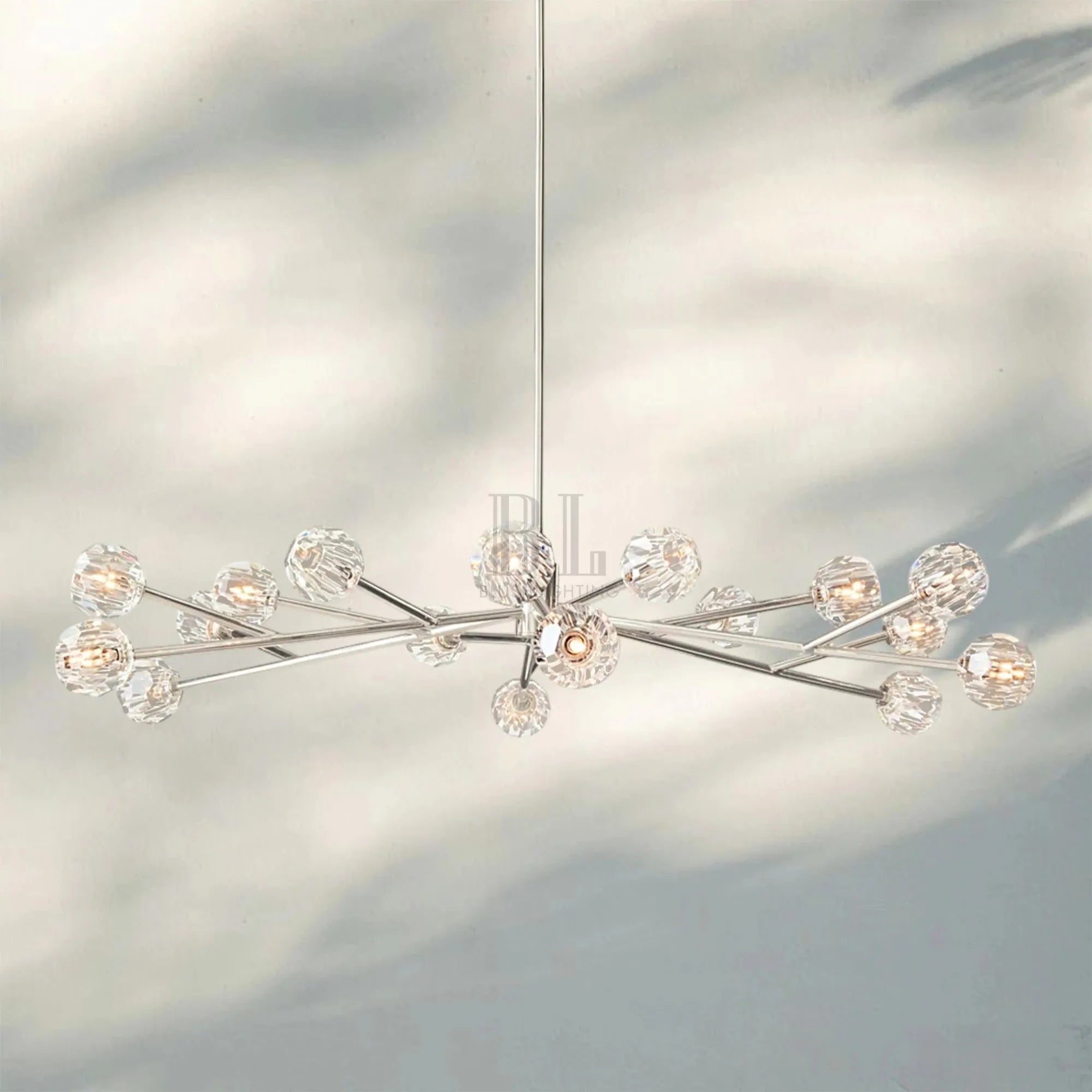 Bouble De Crystal Round Chandelier-Round 48'': 18-Light-Nickel-Clear-Blushlighting