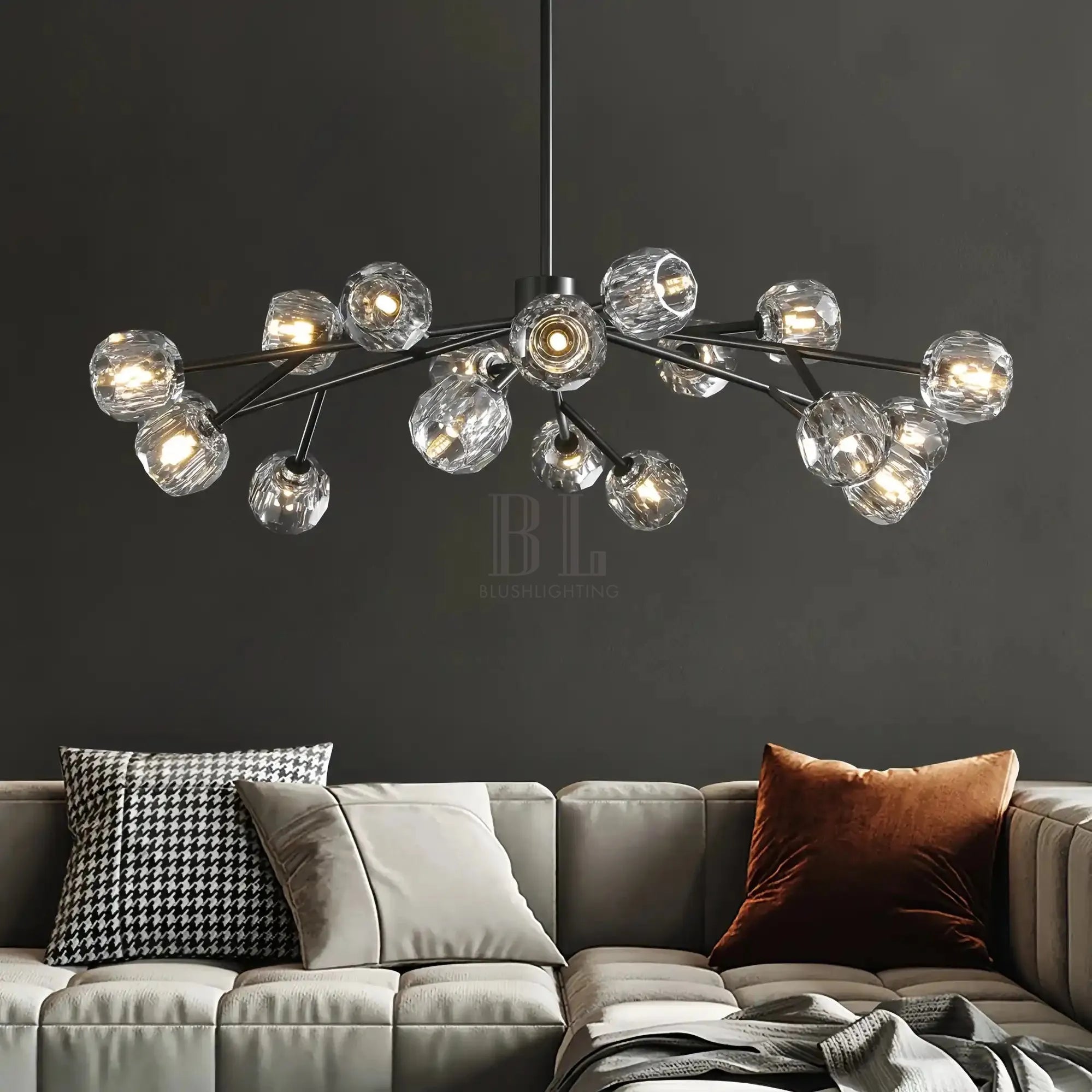 Bouble De Crystal Round Chandelier-Blushlighting