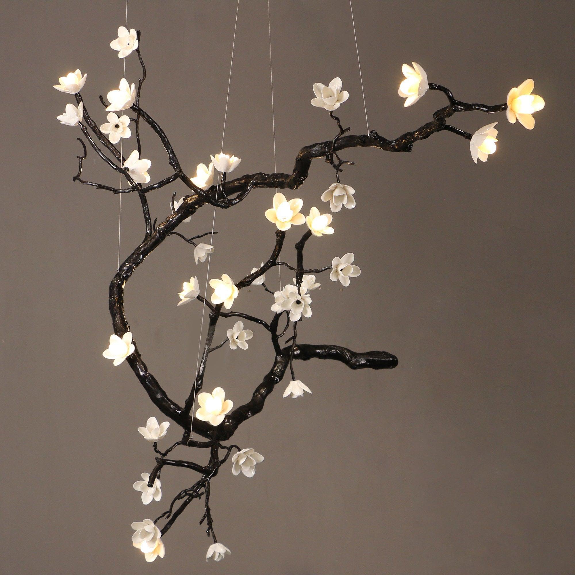 Branch Flower Chandelier - L 66.9″ x W 55.1″ x H 54.3″ / L 170cm x W 140cm x H 138cmBrass stained blackBlushlighting