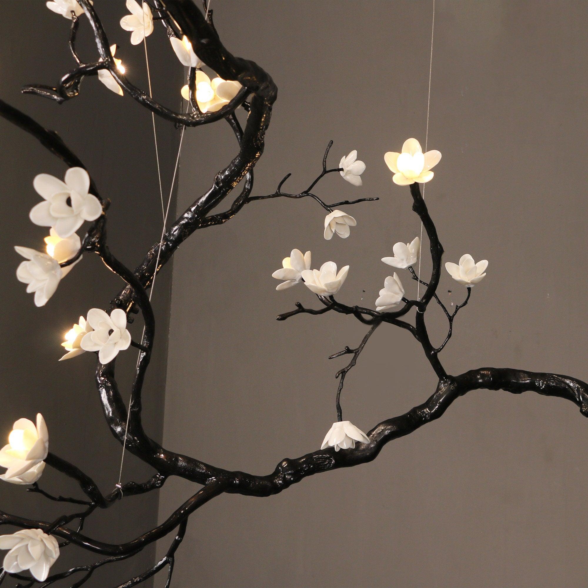 Branch Flower Chandelier - L 66.9″ x W 55.1″ x H 54.3″ / L 170cm x W 140cm x H 138cmBrass stained blackBlushlighting