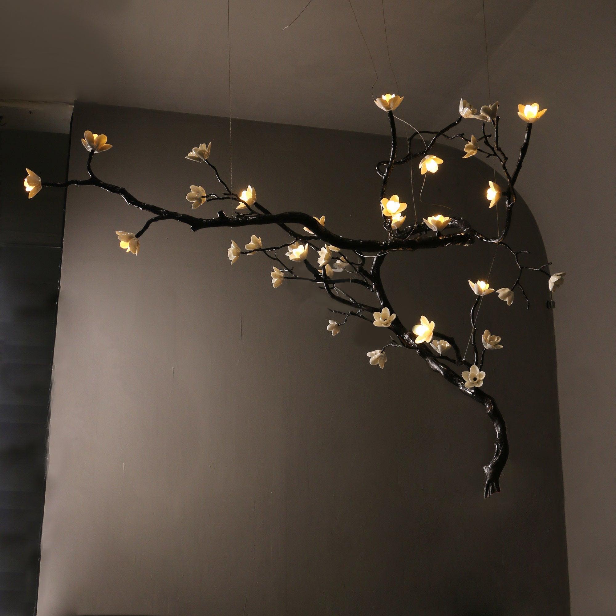 Branch Flower Chandelier - L 66.9″ x W 55.1″ x H 54.3″ / L 170cm x W 140cm x H 138cmBrass stained blackBlushlighting
