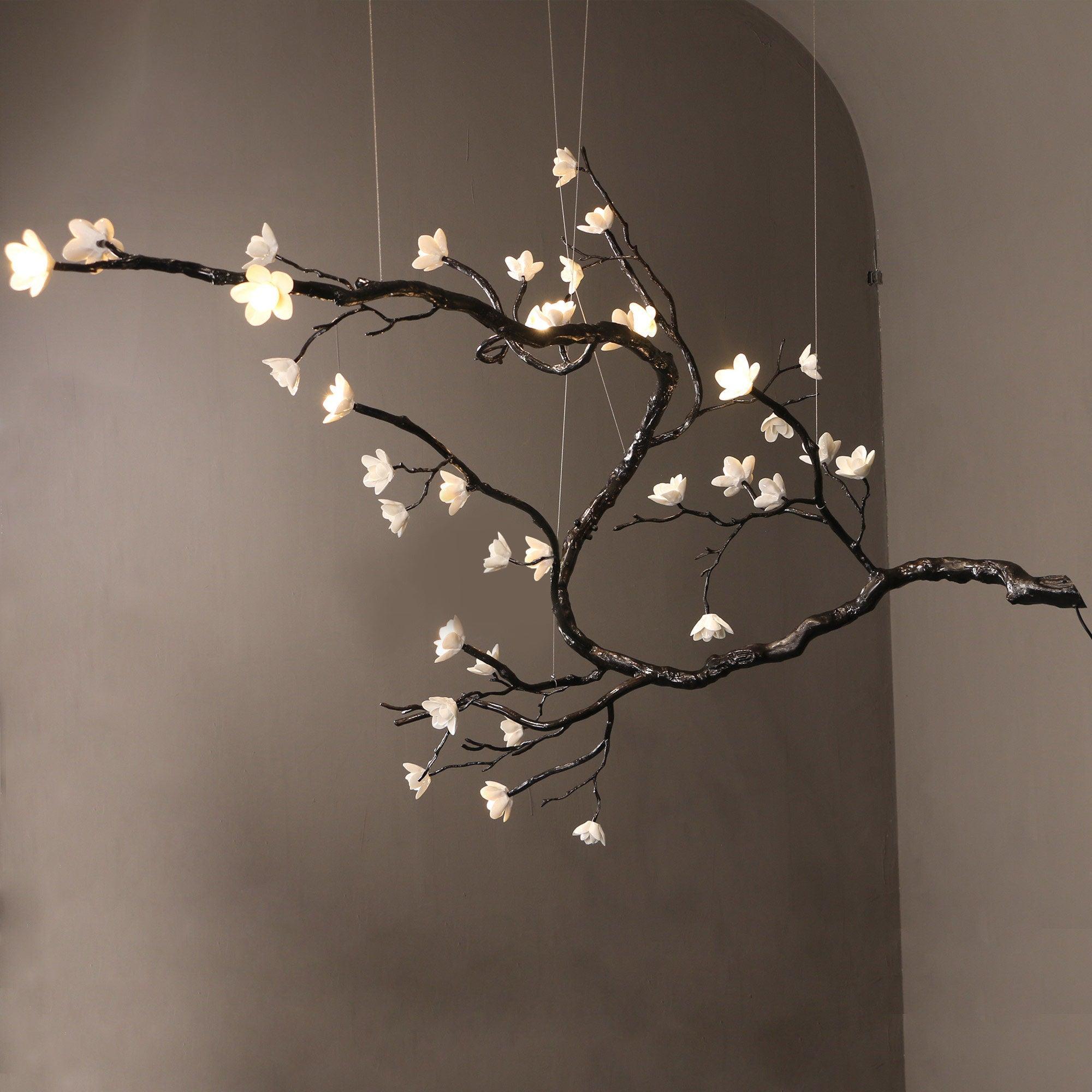 Branch Flower Chandelier - L 66.9″ x W 55.1″ x H 54.3″ / L 170cm x W 140cm x H 138cmBrass stained blackBlushlighting