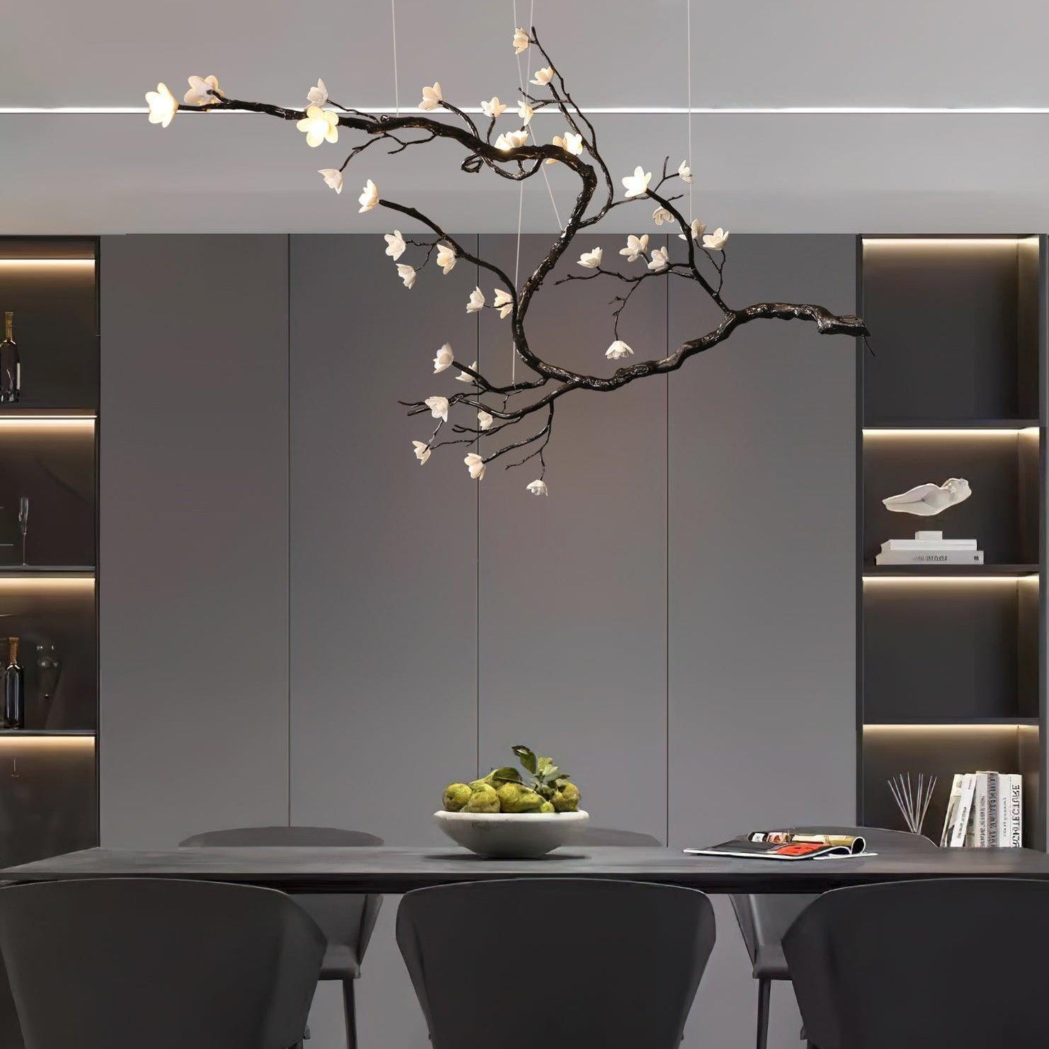 Branch Flower Chandelier - L 66.9″ x W 55.1″ x H 54.3″ / L 170cm x W 140cm x H 138cmBrass stained blackBlushlighting