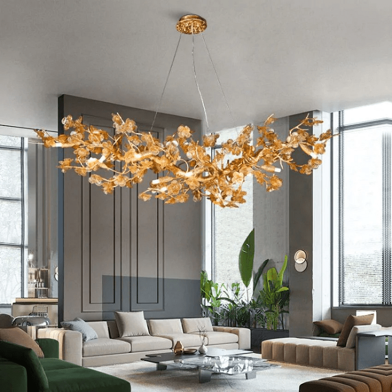 Branch Modern Leaf Linear Chandelier - 39.4" LBlushlighting