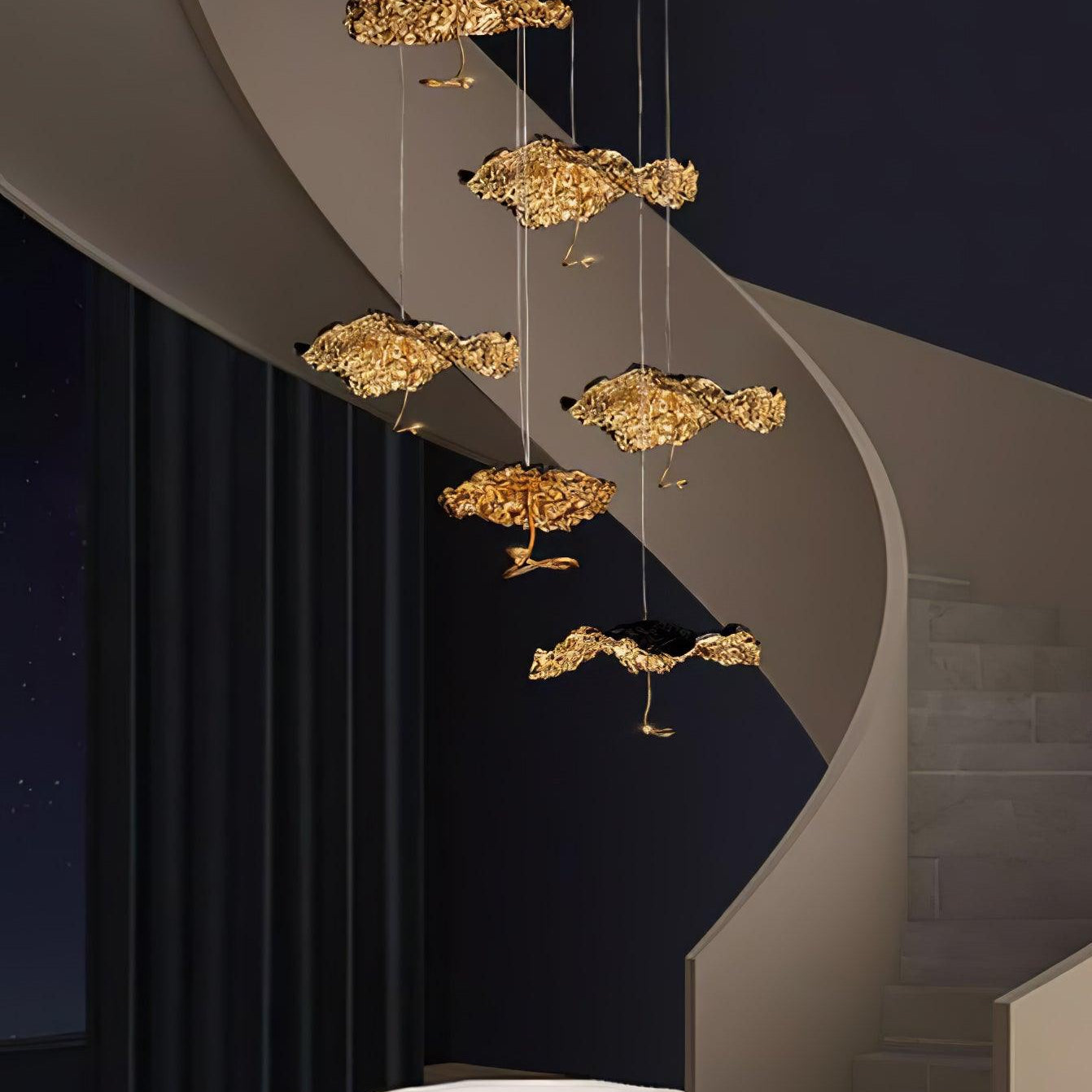 Brass Aviary Constellation Chandelier - 1 head ∅ 9.8″ x H 5.9″ / Dia 25cm x H 15cmBrass & BlackWarm LightBlushlighting