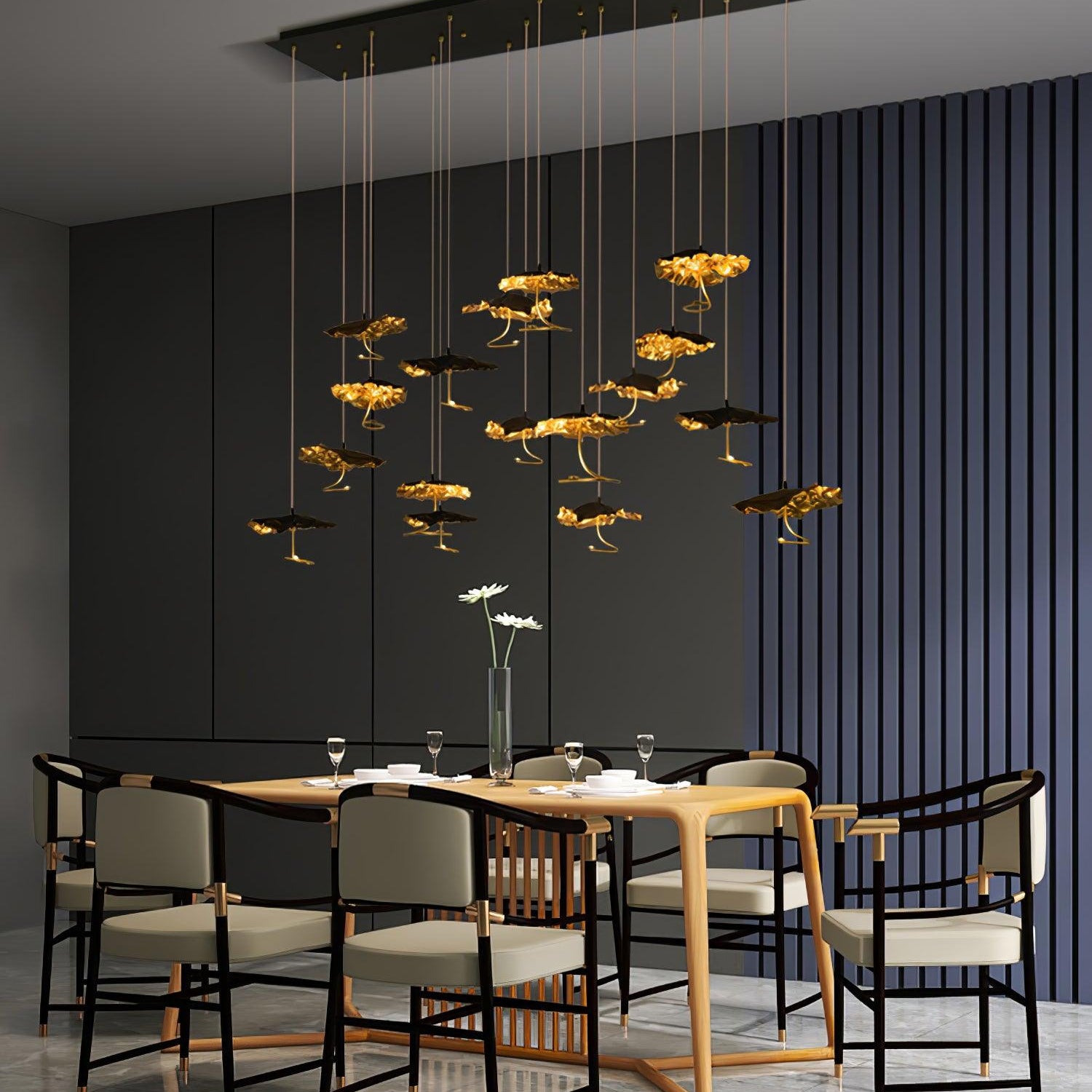 Brass Aviary Constellation Chandelier - 1 head ∅ 9.8″ x H 5.9″ / Dia 25cm x H 15cmBrass & BlackWarm LightBlushlighting