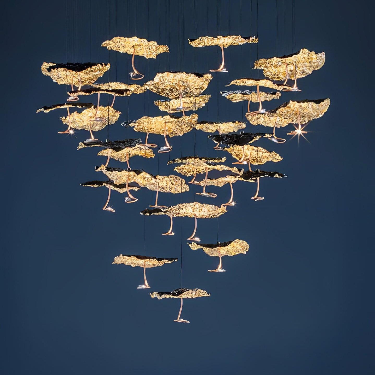 Brass Aviary Constellation Chandelier - 1 head ∅ 9.8″ x H 5.9″ / Dia 25cm x H 15cmBrass & BlackWarm LightBlushlighting