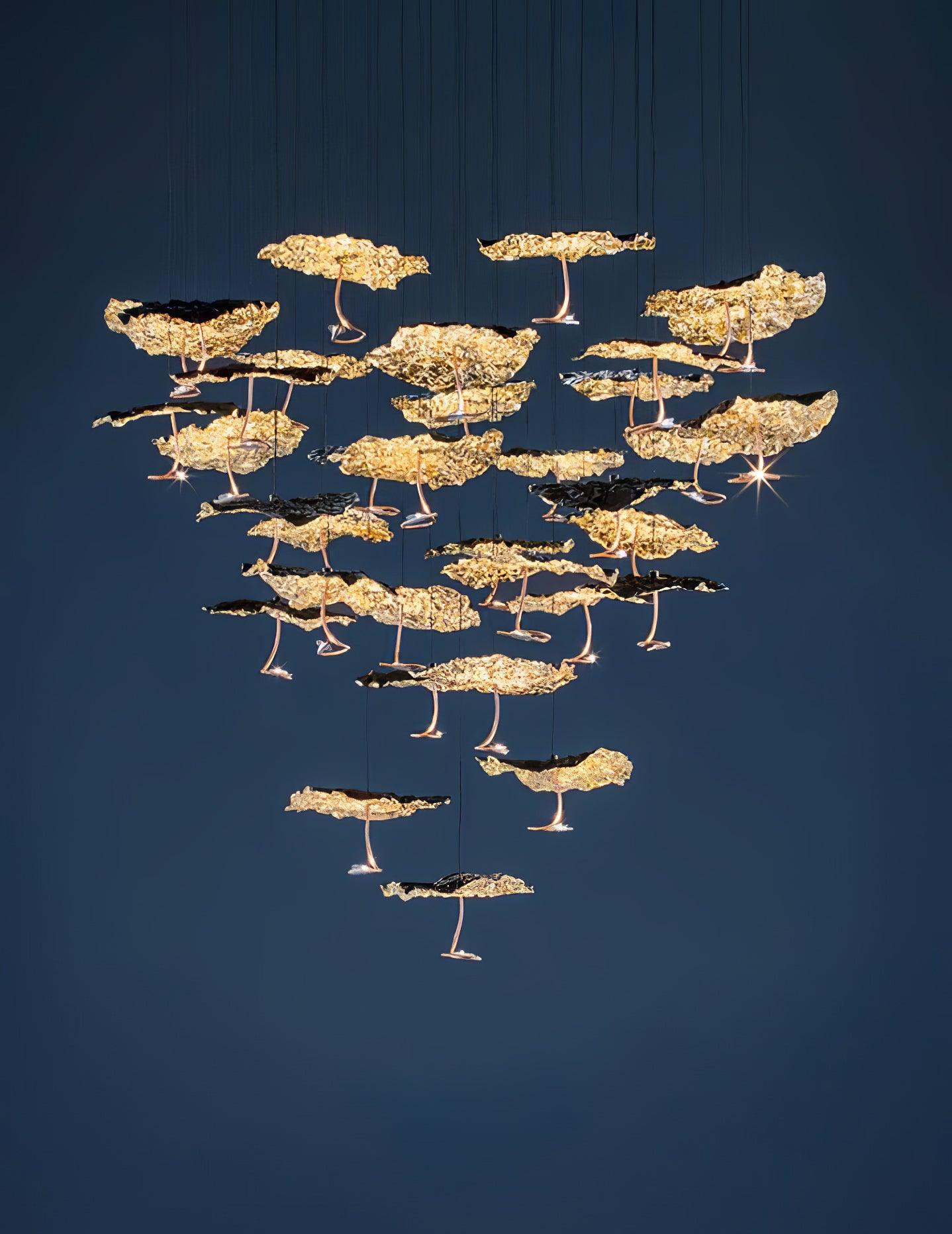 Brass Aviary Constellation Chandelier - 1 head ∅ 9.8″ x H 5.9″ / Dia 25cm x H 15cmBrass & BlackWarm LightBlushlighting