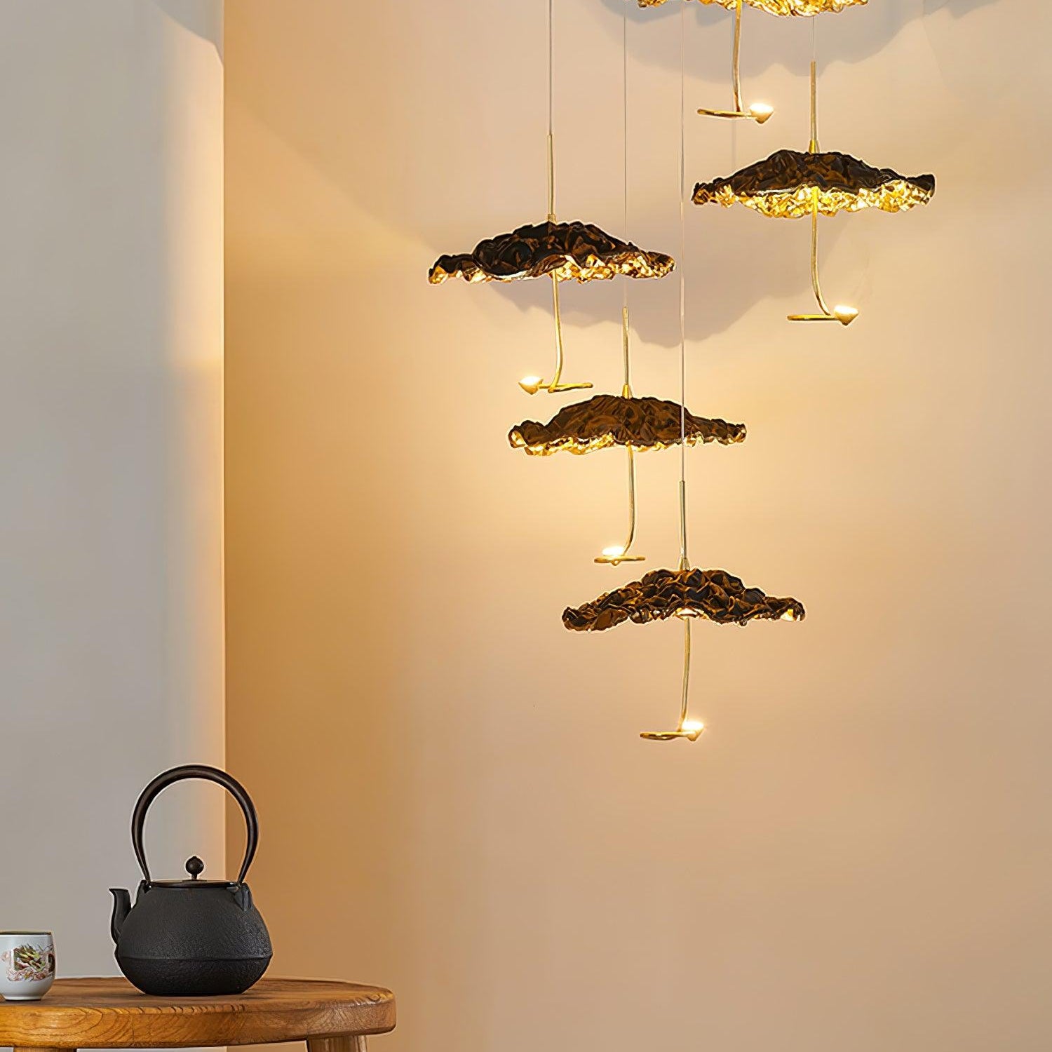 Brass Aviary Constellation Chandelier - 1 head ∅ 9.8″ x H 5.9″ / Dia 25cm x H 15cmBrass & BlackWarm LightBlushlighting