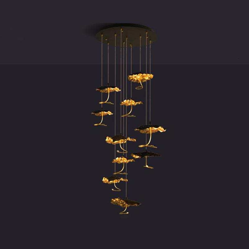 Brass Aviary Constellation Chandelier - 10 heads ∅ 31.5″ x H 98.4″ / Dia 80cm x H 250cmBrass & BlackWarm LightBlushlighting