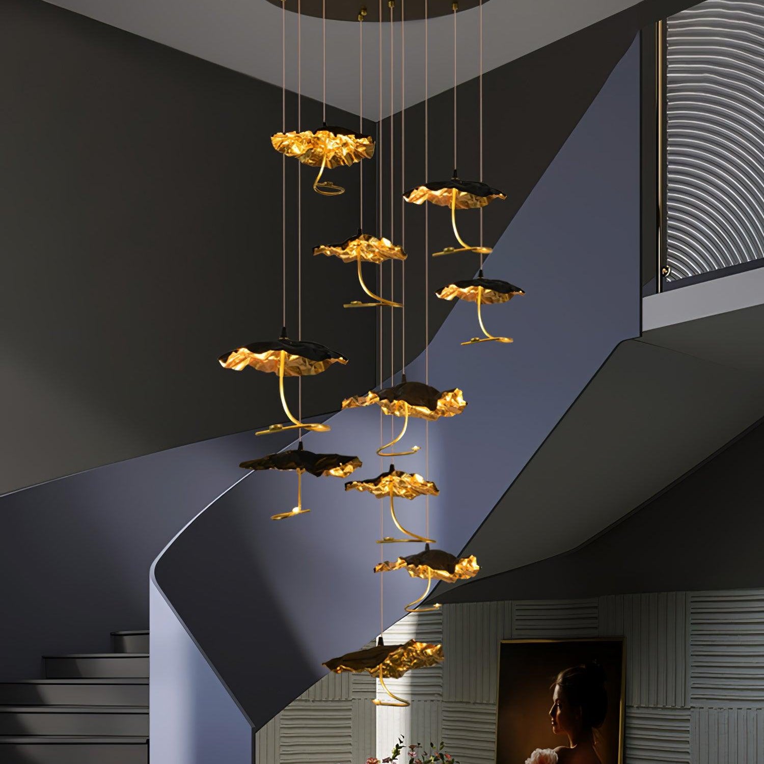 Brass Aviary Constellation Chandelier - 1 head ∅ 9.8″ x H 5.9″ / Dia 25cm x H 15cmBrass & BlackWarm LightBlushlighting