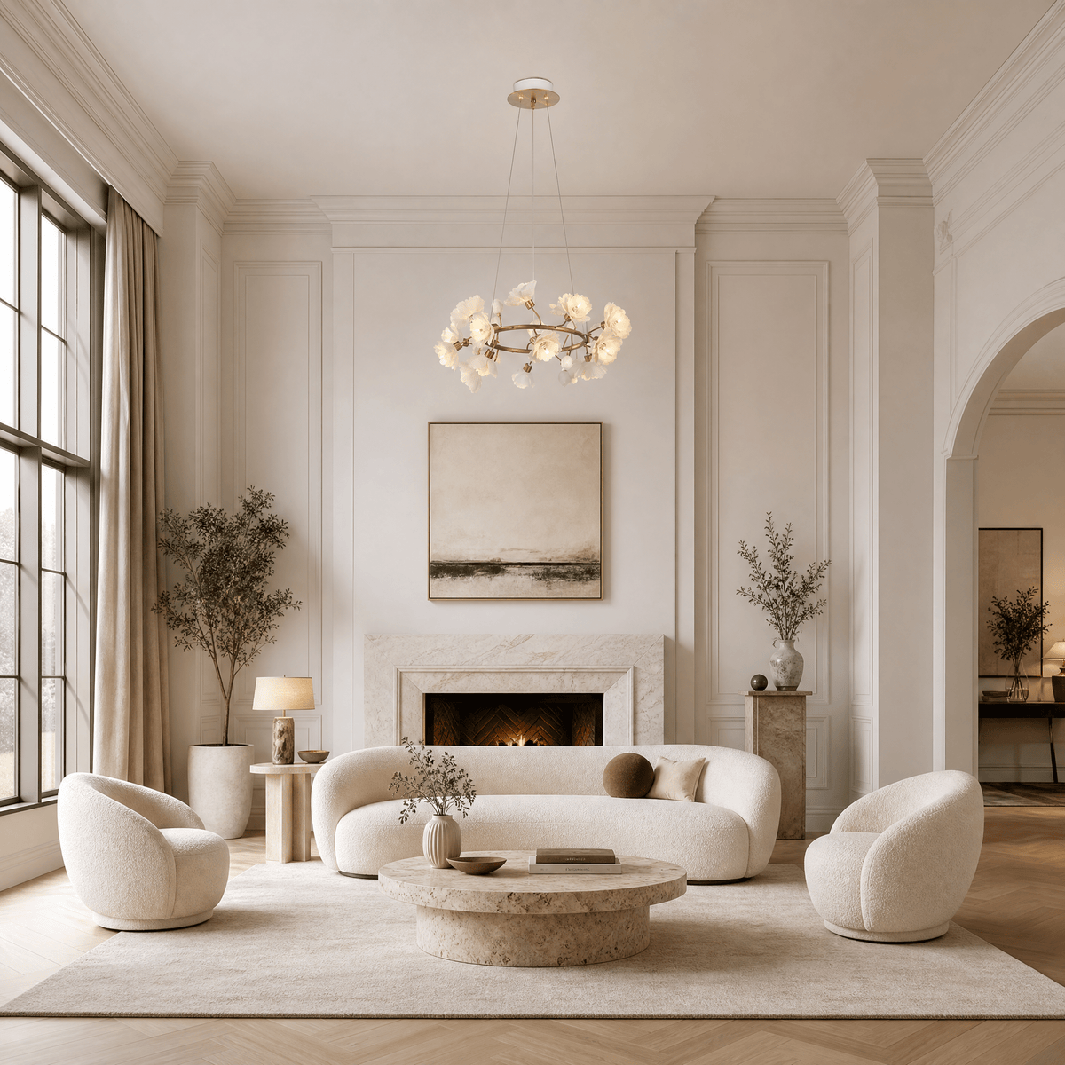 Brass Ceramic Chandelier - Blushlighting