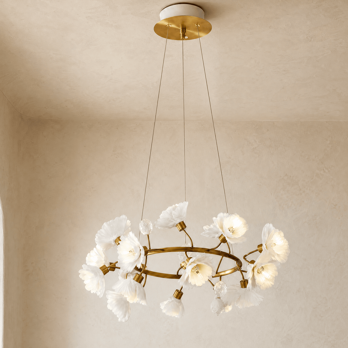 Brass Ceramic Chandelier - Blushlighting